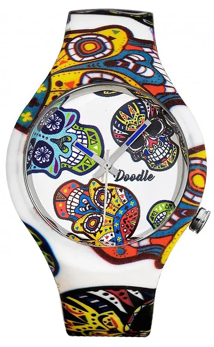 Doodle DOCA002 Doodle The Original WHITE SKULL DOODLE WATCH - zdjęcie 1
