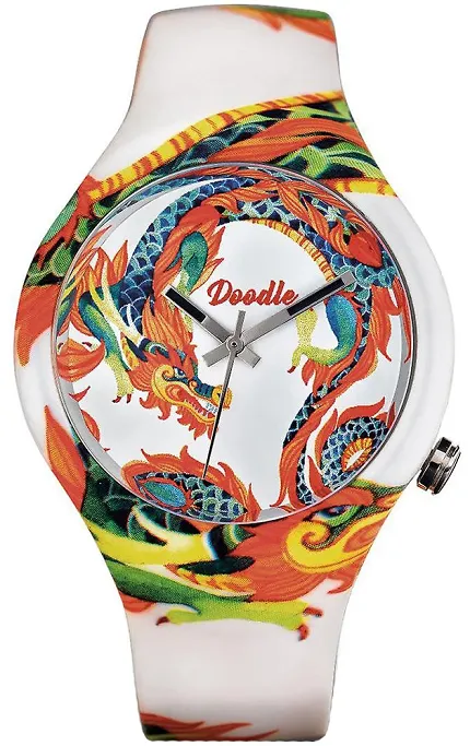 Doodle DODR002 Doodle The Original WHITE DRAGON DOODLE WATCH - zdjęcie 1