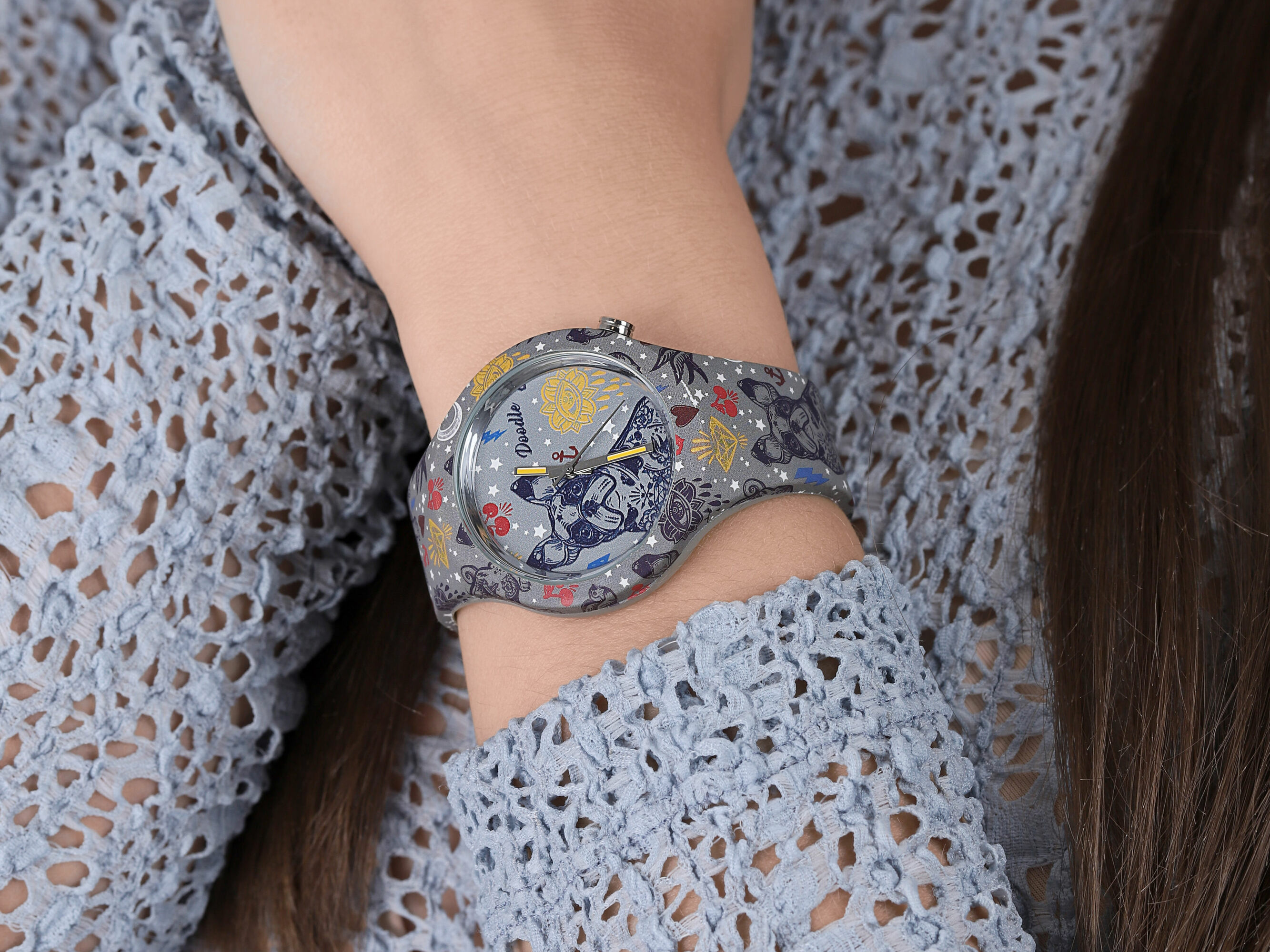 Doodle DOAR004 FRENCH BULLDOG DOODLE WATCH zegarek klasyczny Doodle The Original - miniatura 4