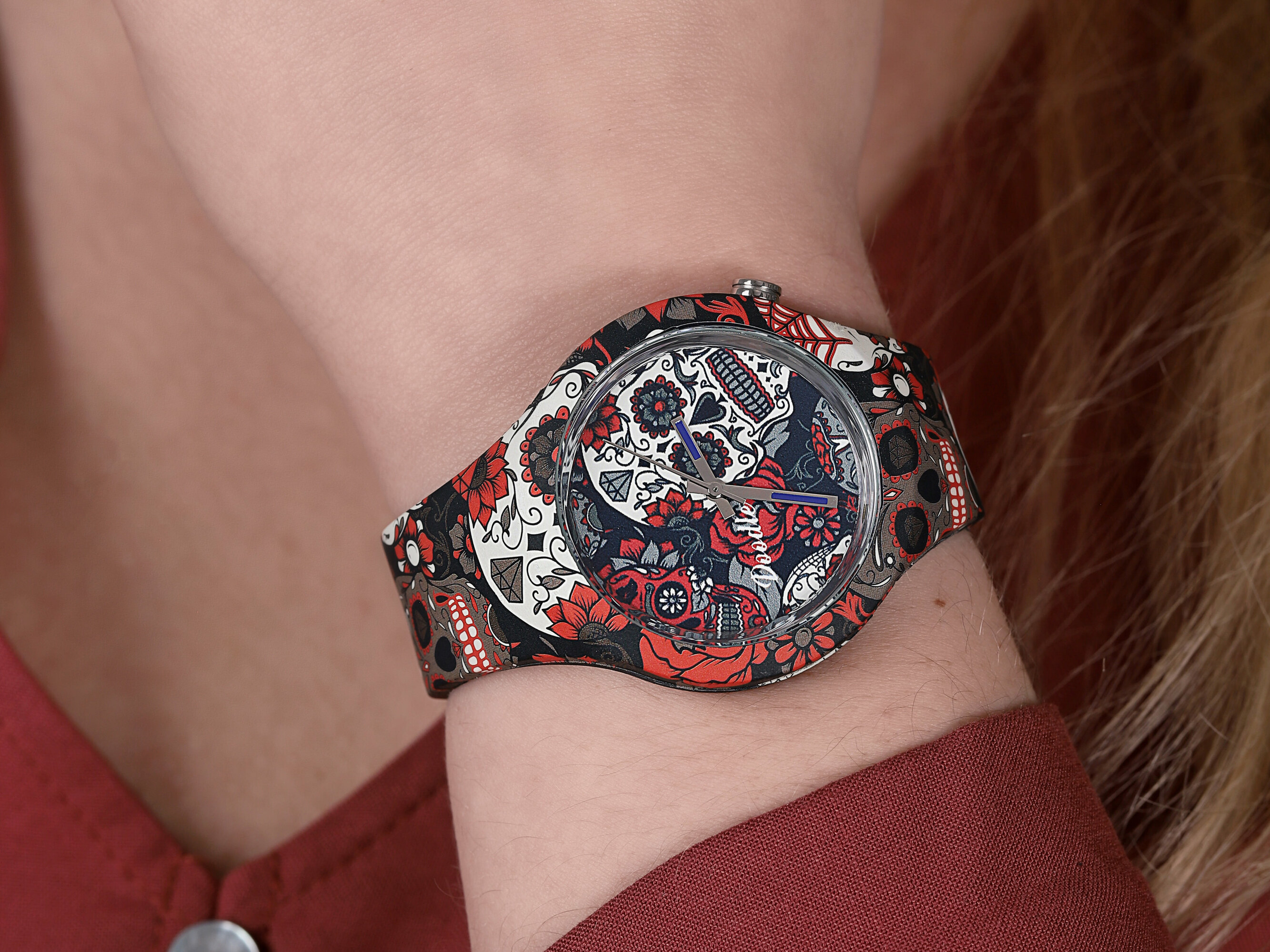 Doodle DOCA003 GREY SKULL DOODLE WATCH zegarek klasyczny Doodle The Original - miniatura 4