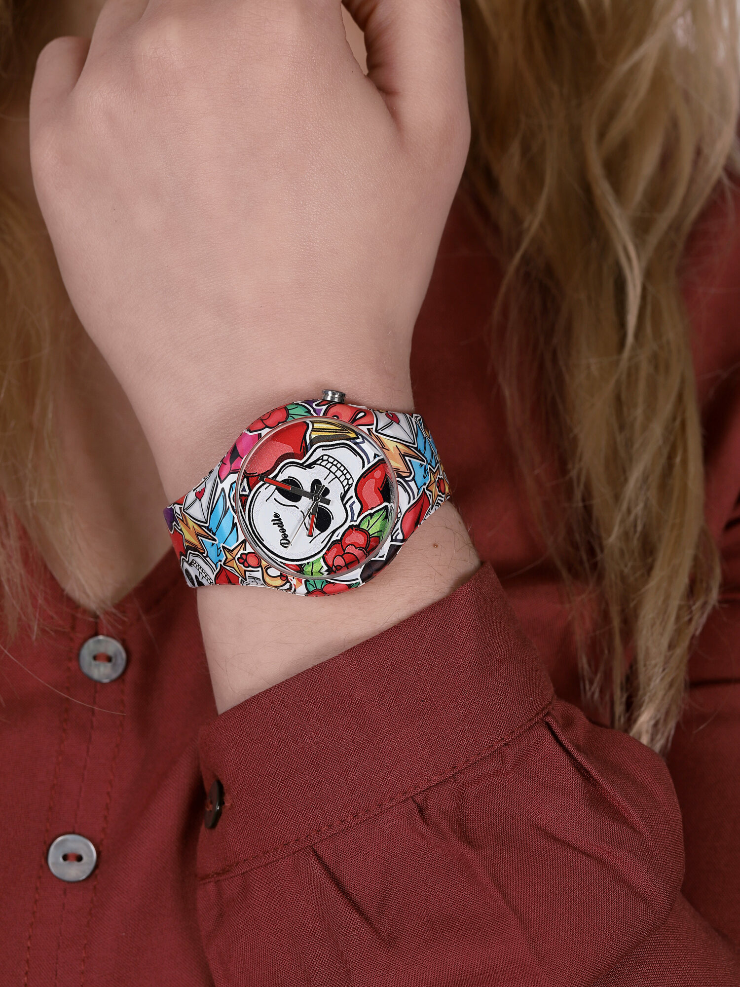 Doodle DOSK003 COMIC SKULL DOODLE WATCH zegarek klasyczny Doodle The Original - miniatura 3