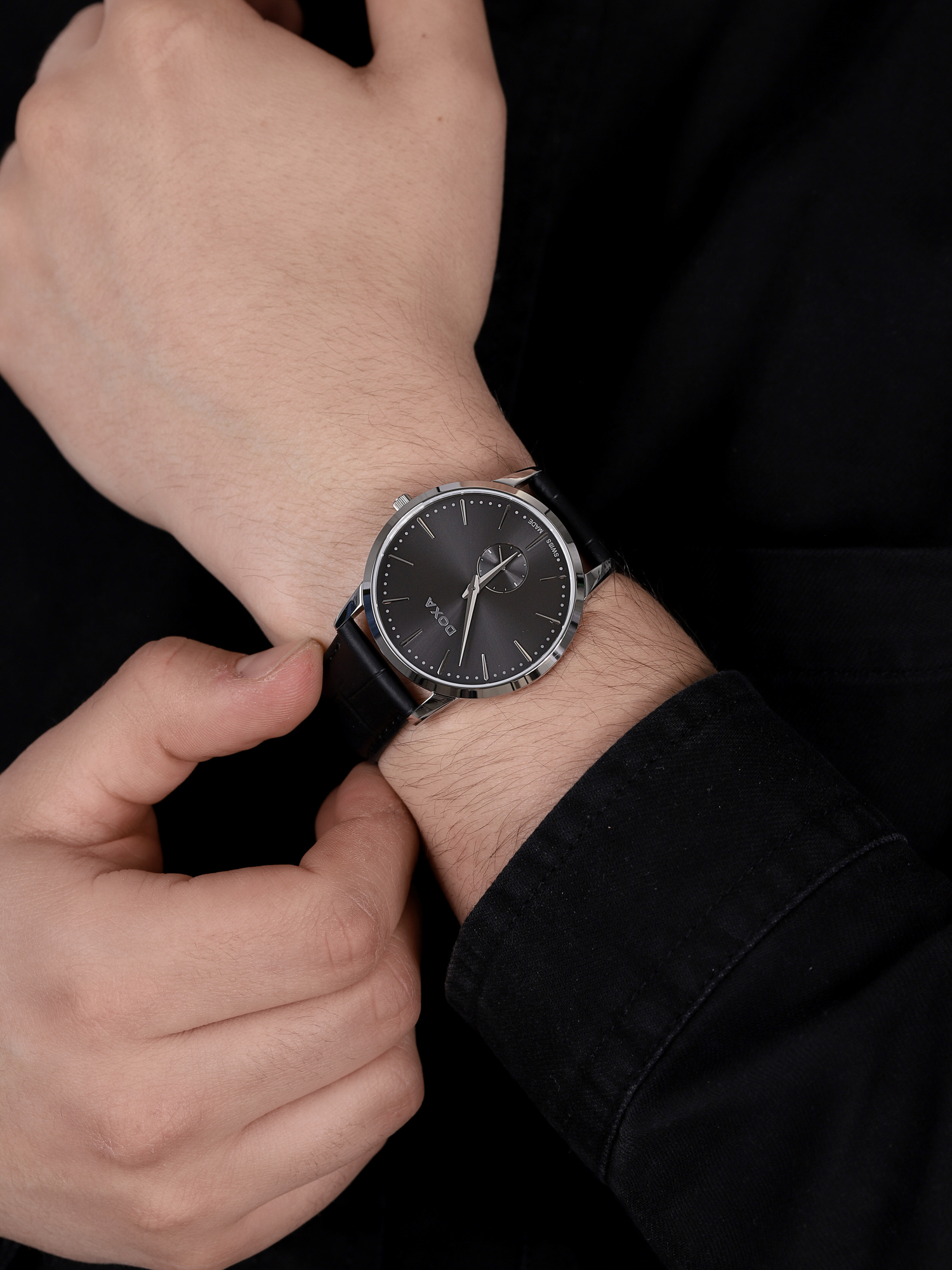 Doxa 105.10.101.01 Slim Line klasyczny zegarek srebrny - miniatura 3