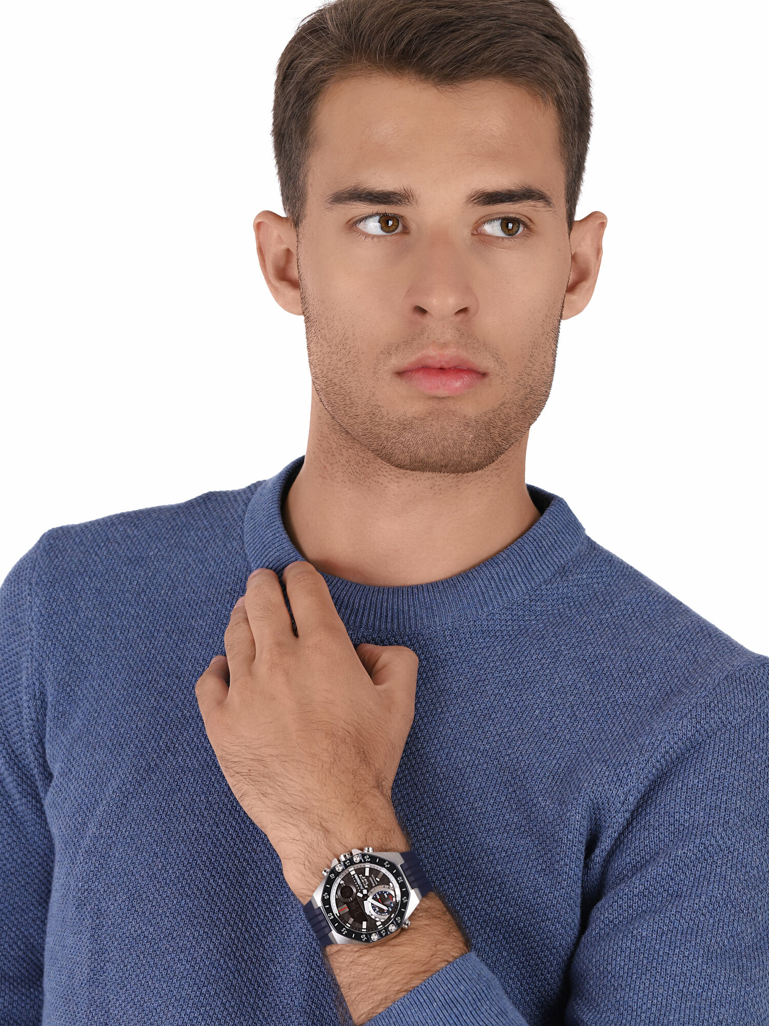 EDIFICE ECB-10AT-1AER SCUDERIA ALPHATAURI 2021 EDIFICE Premium sportowy zegarek srebrny