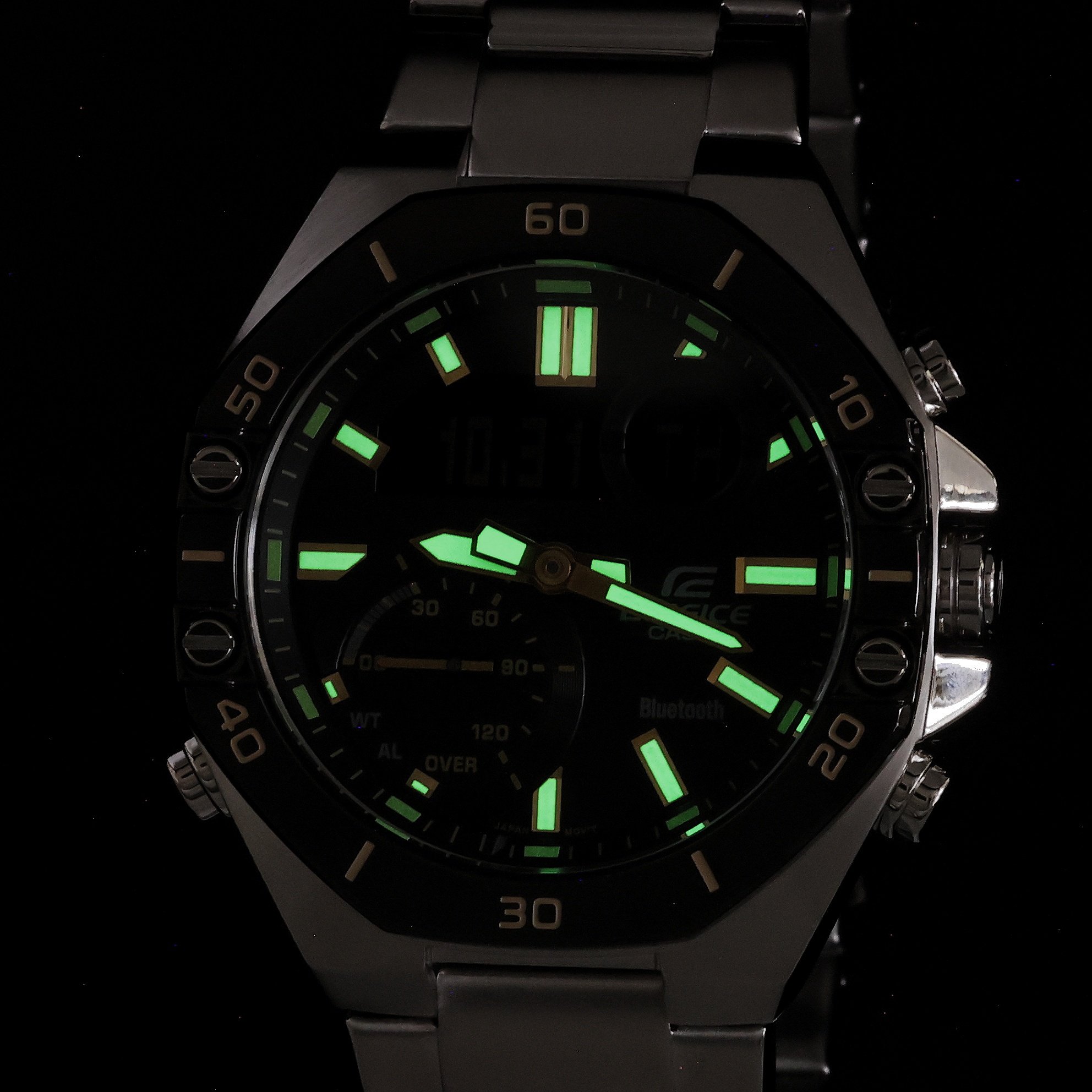 EDIFICE ECB-10DB-1A9EF zegarek srebrny sportowy EDIFICE Premium bransoleta
