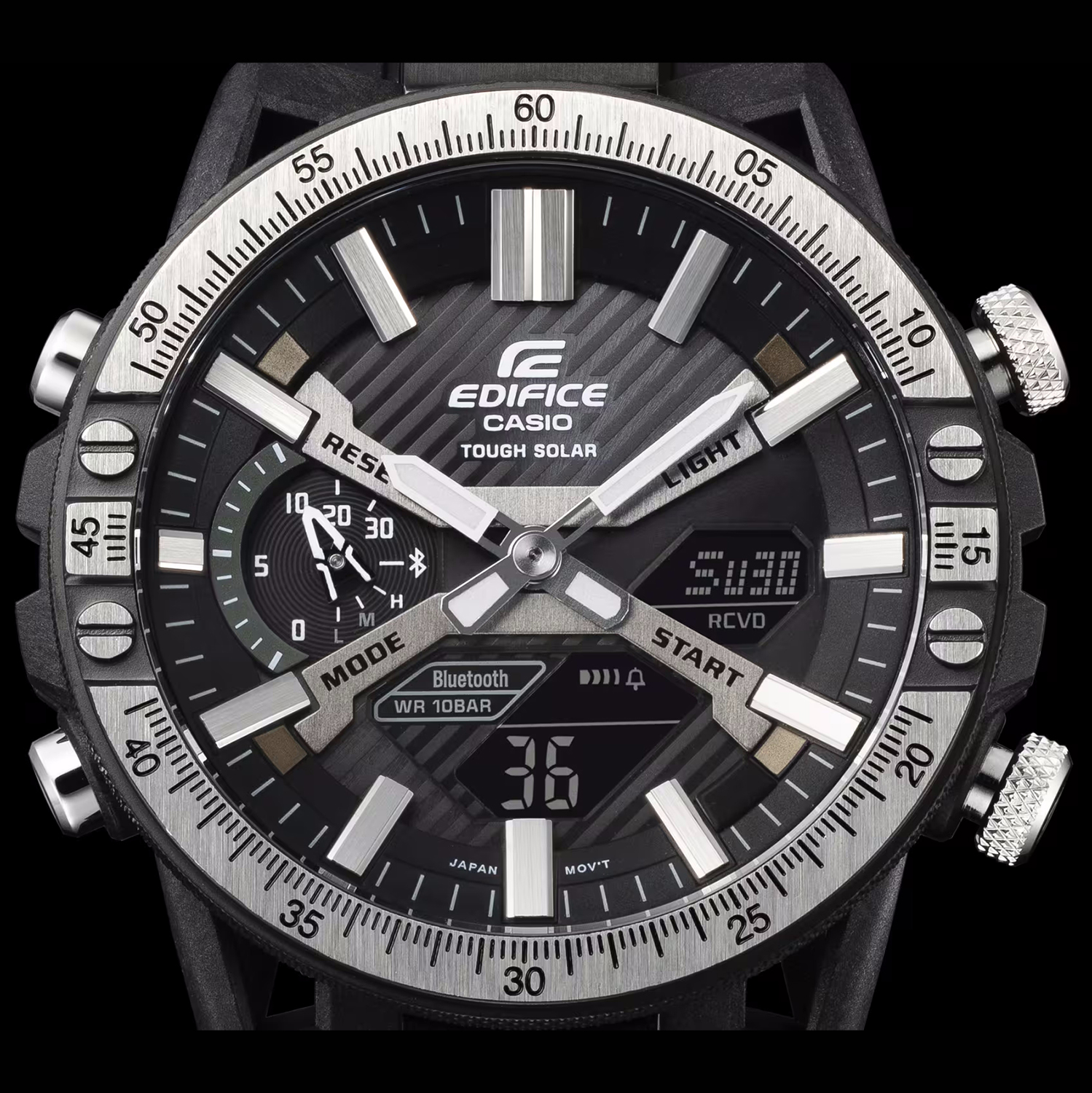 EDIFICE ECB-2000TP-1AER zegarek czarny sportowy EDIFICE Premium pasek - miniatura 5