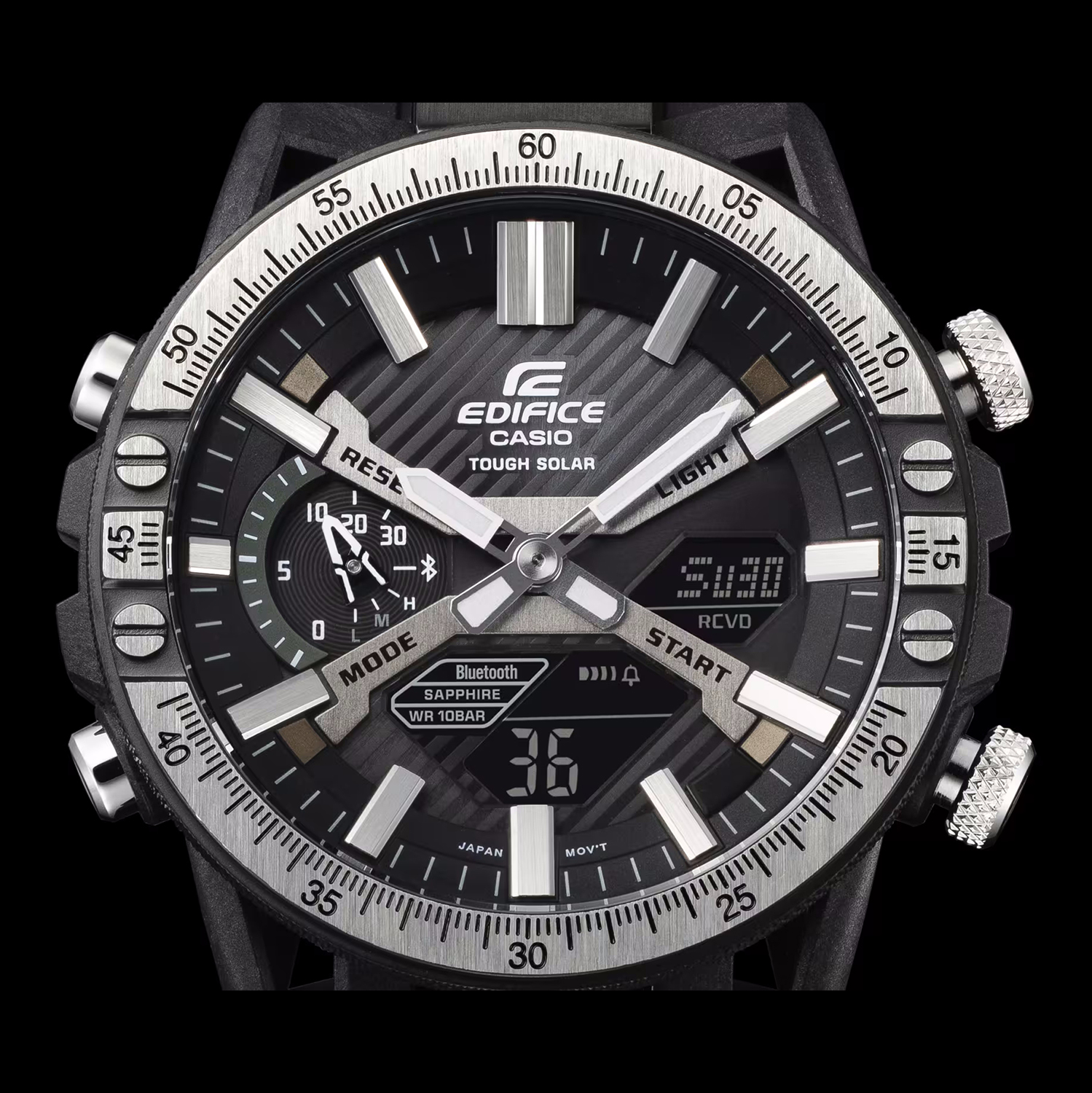 EDIFICE ECB-2000YTP-1AER zegarek czarny sportowy EDIFICE Premium pasek - miniatura 5
