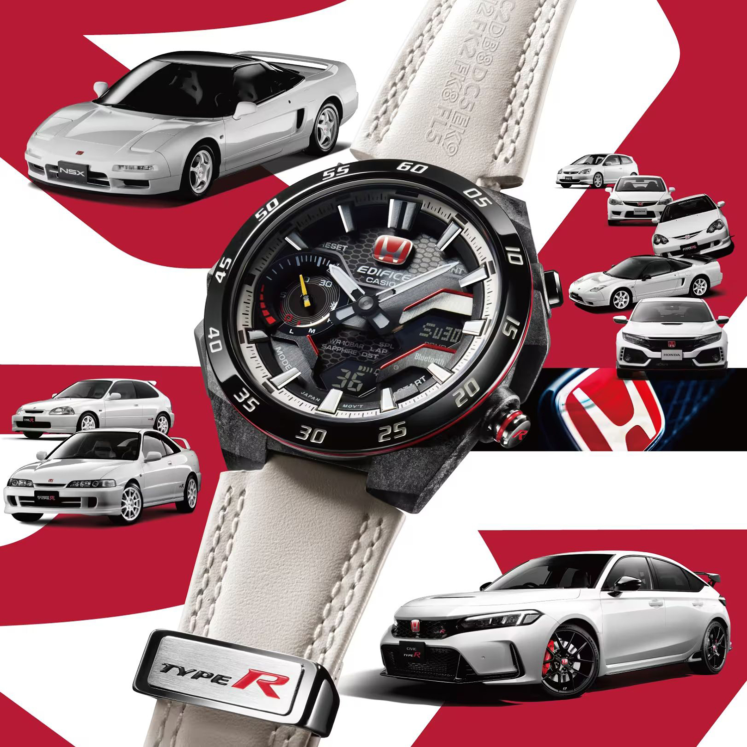 EDIFICE ECB-2200HTR-1AER zegarek czarny sportowy EDIFICE Premium pasek - miniatura 10