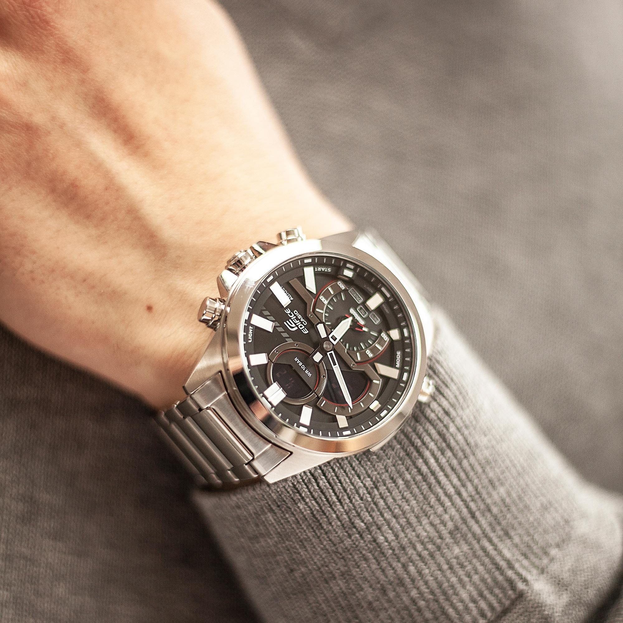 EDIFICE ECB-30D-1AEF męski zegarek EDIFICE Premium bransoleta