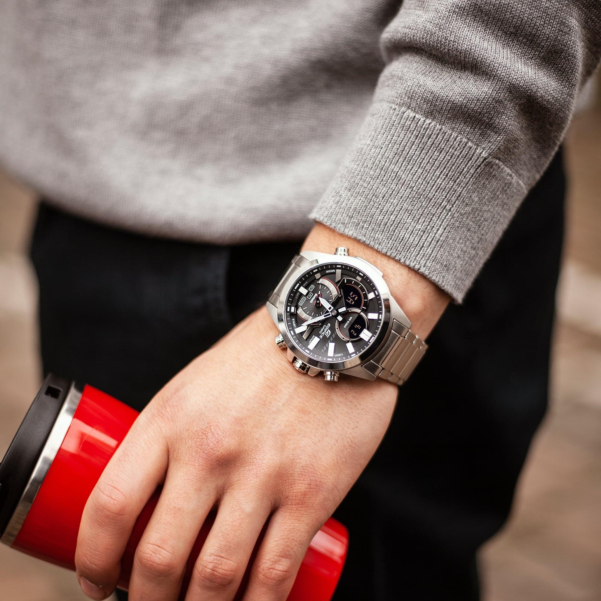 EDIFICE ECB-30D-1AEF męski zegarek EDIFICE Premium bransoleta