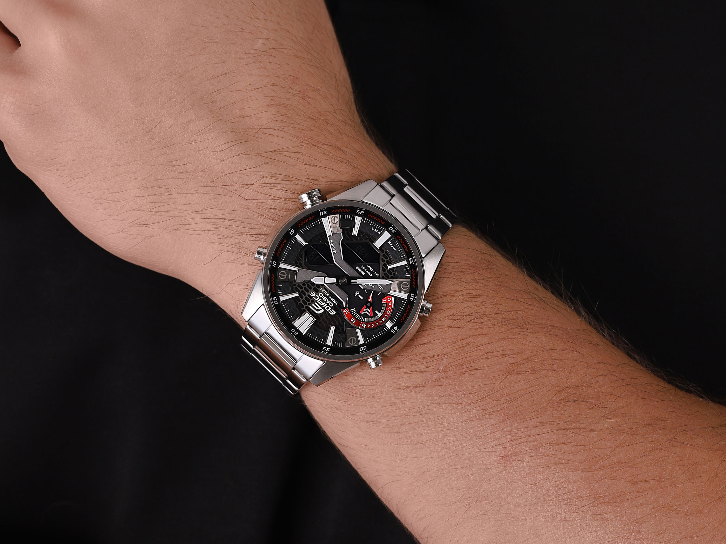 EDIFICE ECB-S100D-1AEF zegarek srebrny sportowy EDIFICE Premium bransoleta - miniatura 4