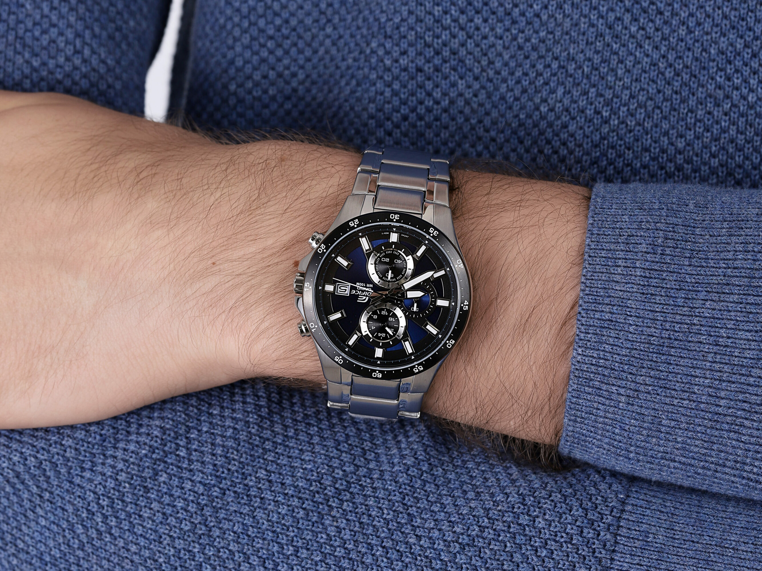 EDIFICE EFR-519D-2AVEF zegarek męski klasyczny EDIFICE Momentum bransoleta
