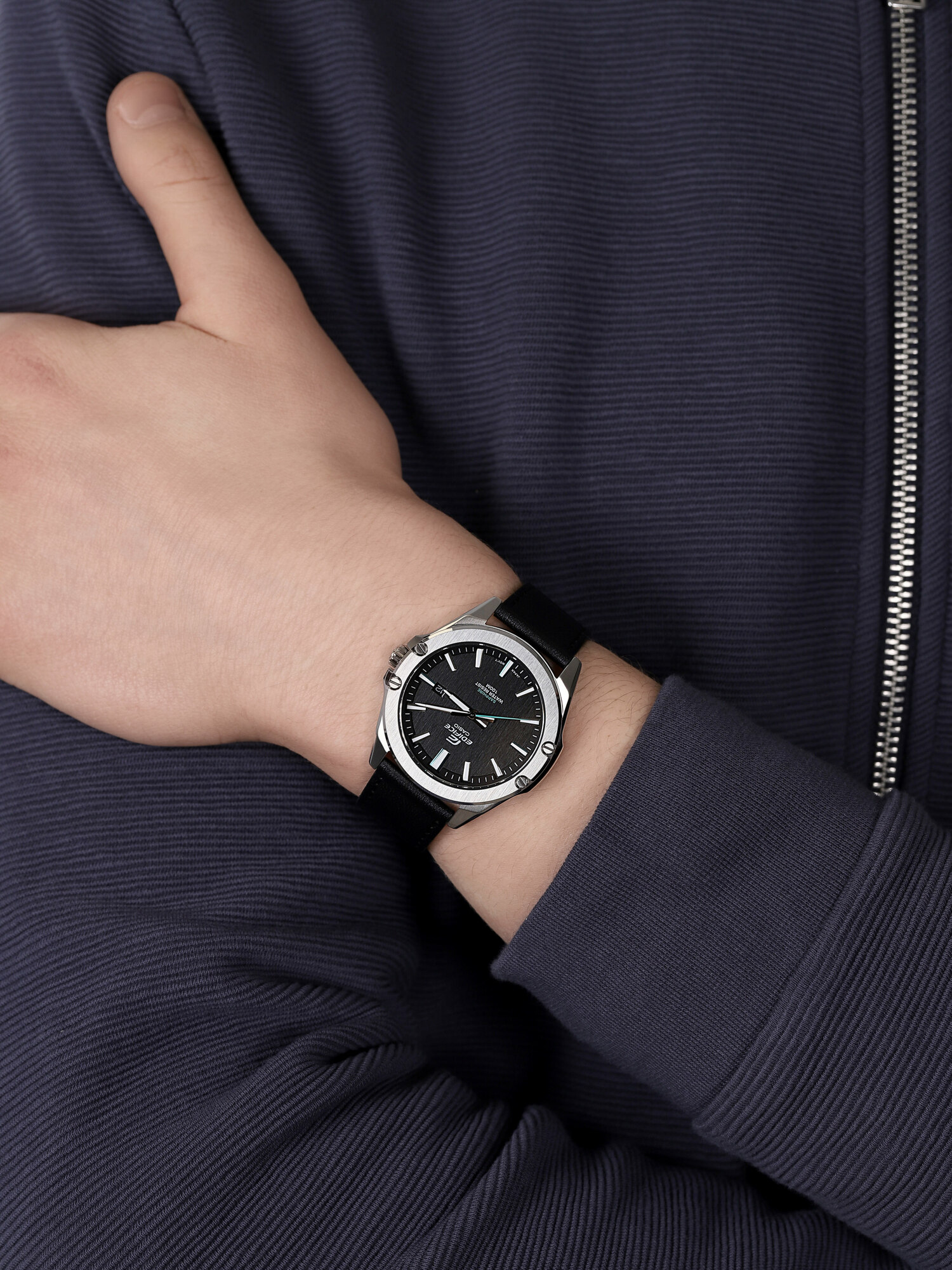 EDIFICE EFR-S107L-1AVUEF zegarek srebrny klasyczny Edifice pasek