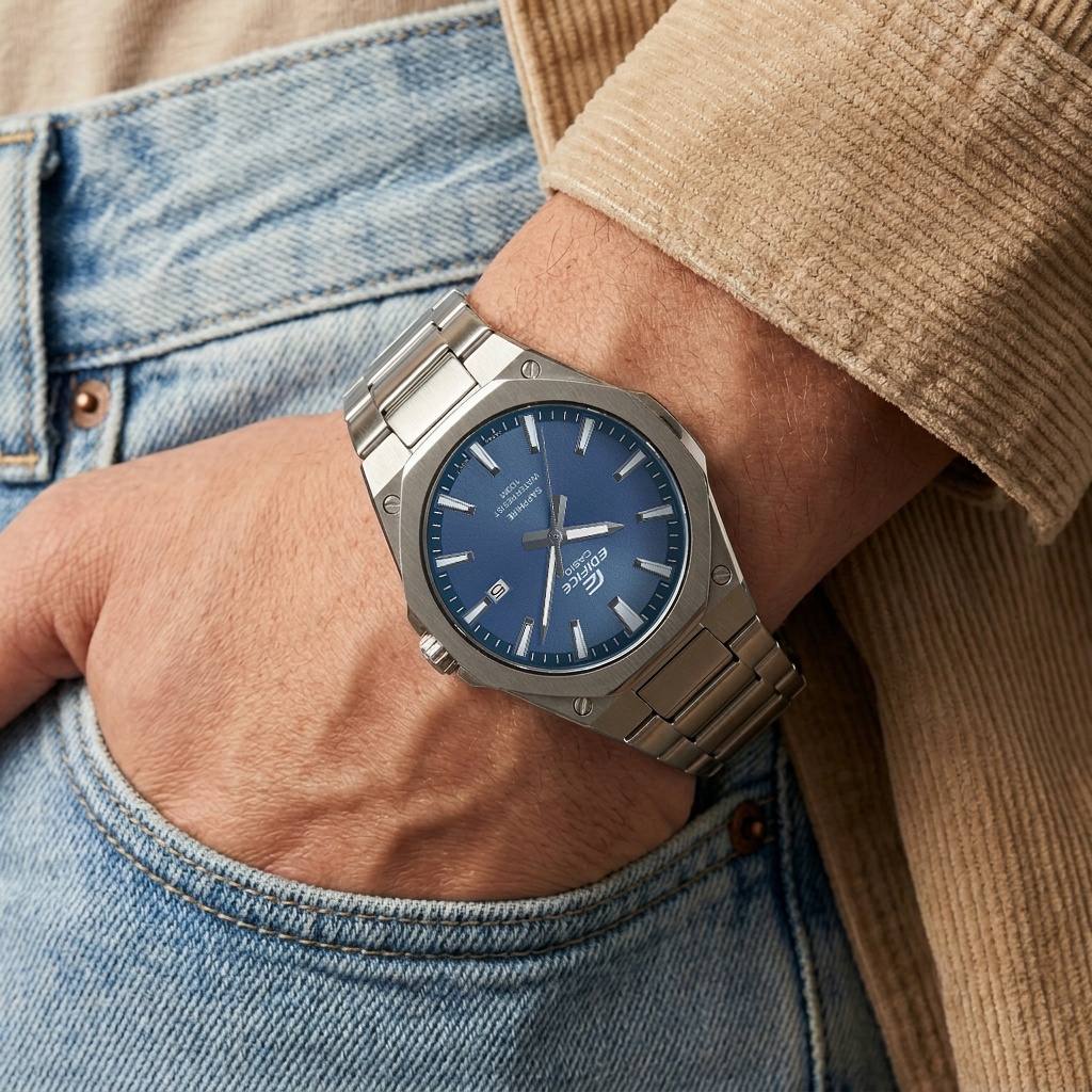 EDIFICE EFR-S108D-2AVUEF zegarek srebrny klasyczny Edifice bransoleta - miniatura 5