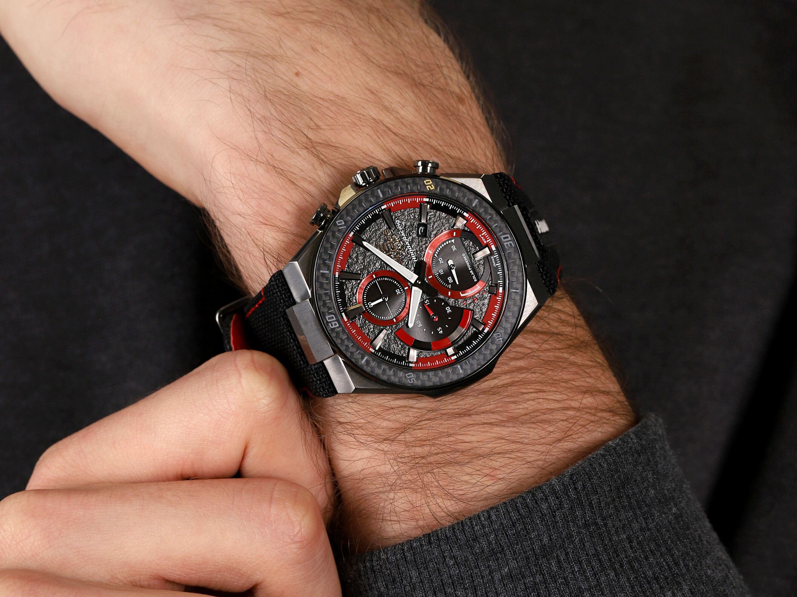 Edifice EFS-560HR-1AER zegarek srebrny sportowy EDIFICE Premium pasek - miniatura 4
