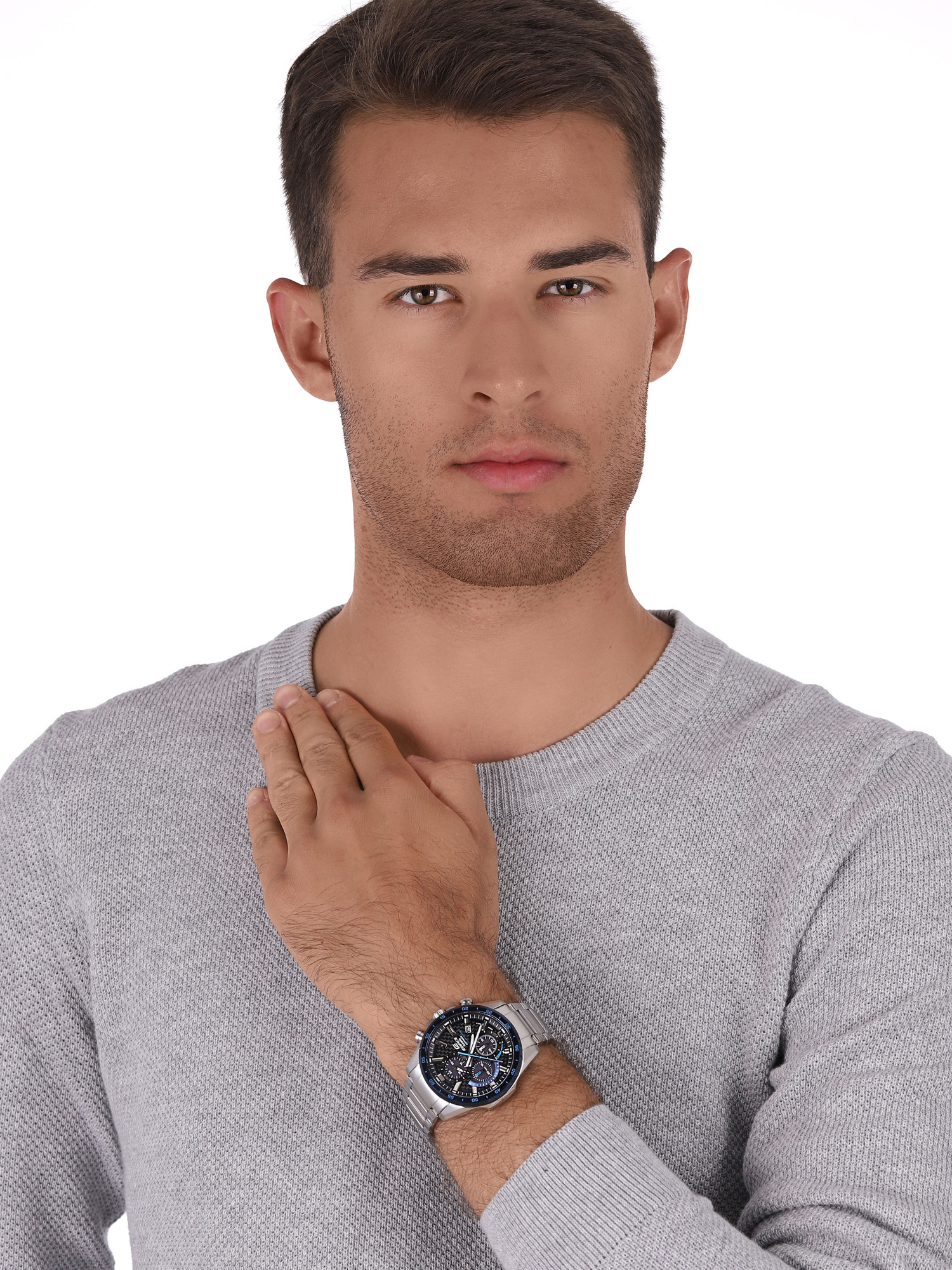 EDIFICE EFS-S540DB-1BUEF zegarek srebrny klasyczny EDIFICE Premium bransoleta