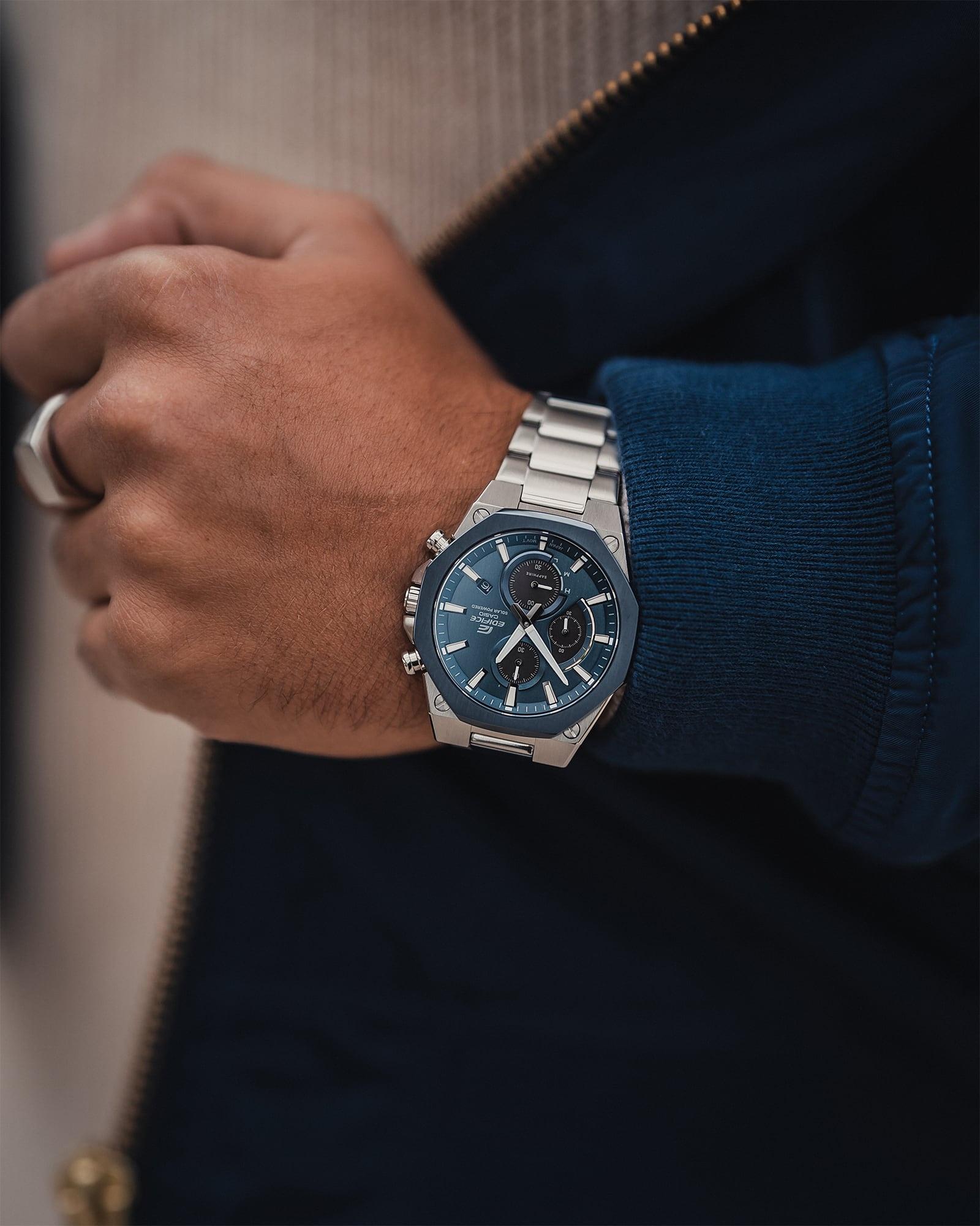 EDIFICE EFS-S570DB-2AUEF zegarek srebrny sportowy EDIFICE Premium bransoleta - miniatura 6