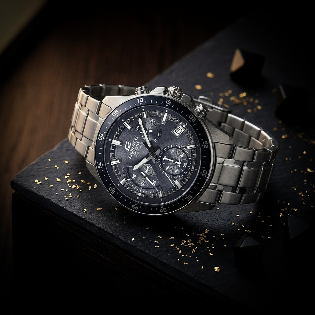 EDIFICE EFV-540DC-1CVUEF zegarek szary sportowy EDIFICE Momentum bransoleta