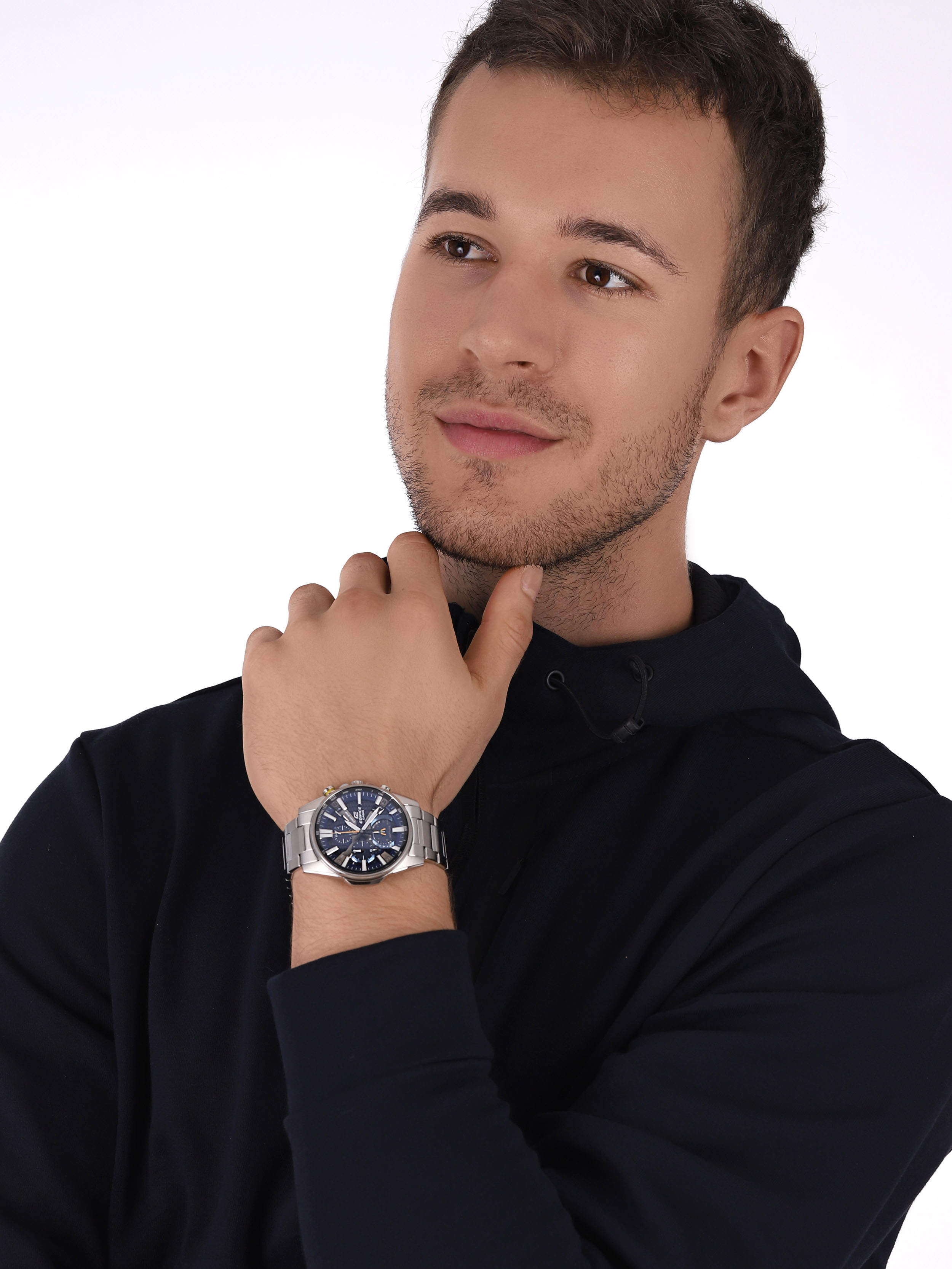 EDIFICE EQB-1200D-2AER zegarek srebrny klasyczny Edifice bransoleta - miniatura 2