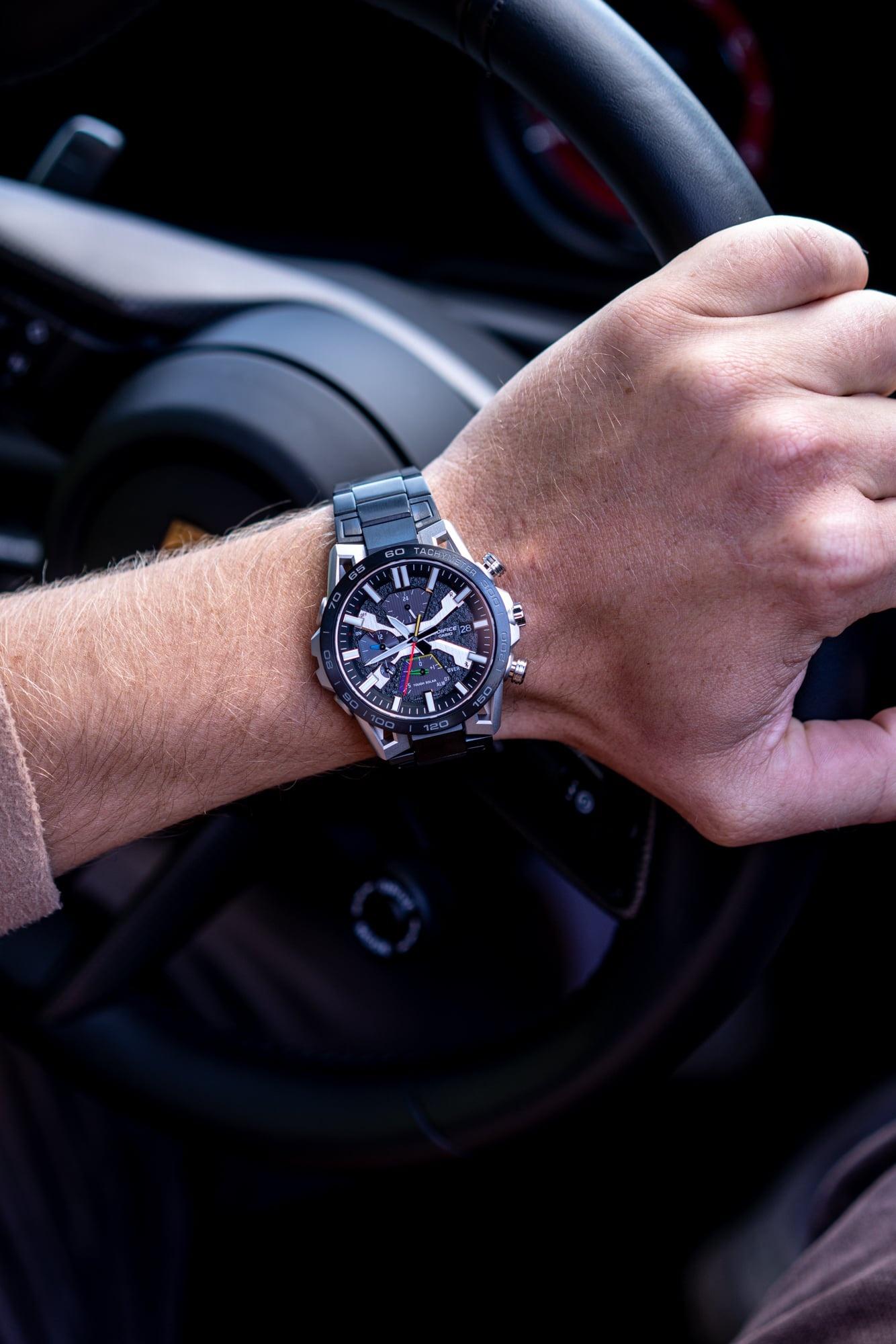EDIFICE EQB-2000DC-1AER EDIFICE SOSPENSIONE EDIFICE Premium sportowy zegarek srebrny - miniatura 11