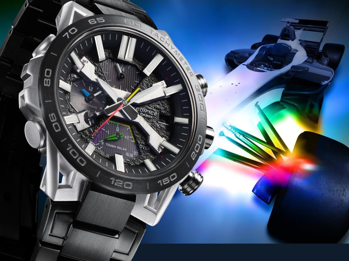 EDIFICE EQB-2000DC-1AER zegarek srebrny sportowy EDIFICE Premium bransoleta - miniatura 5