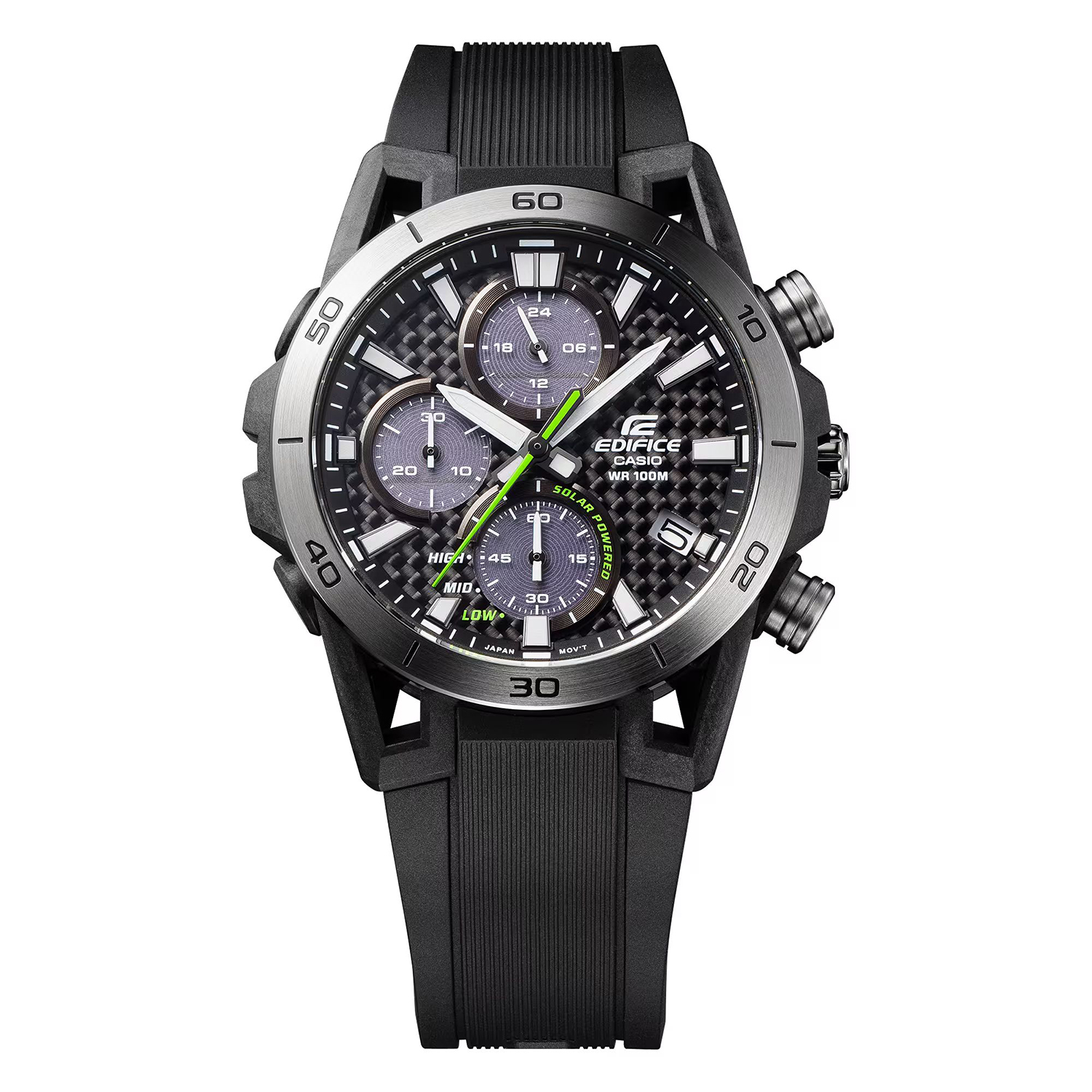 EDIFICE EQS-960PB-1AVEF zegarek czarny sportowy EDIFICE Premium pasek - miniatura 2