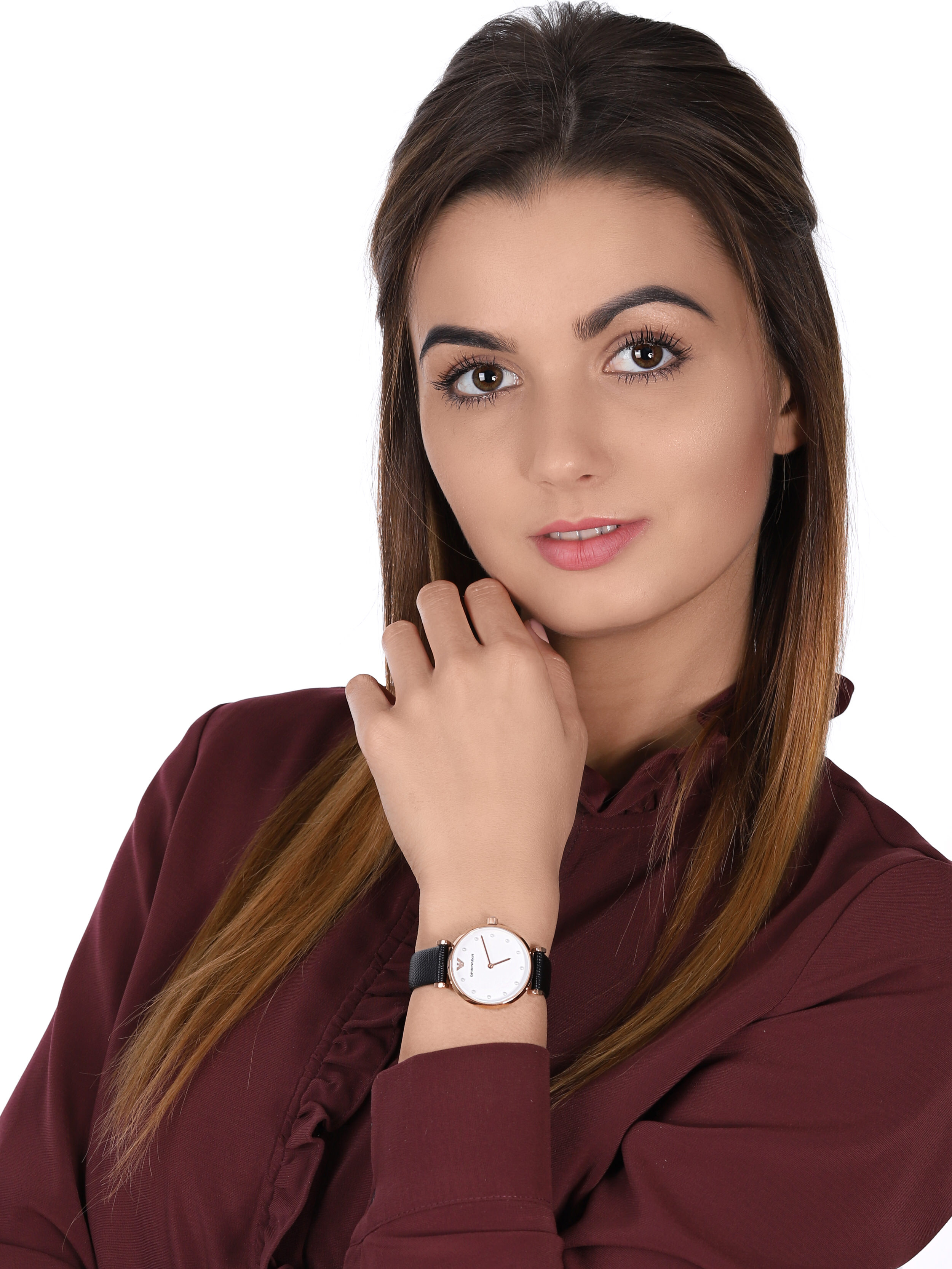 Emporio Armani AR11270 zegarek różowe złoto klasyczny Ladies pasek - miniatura 2