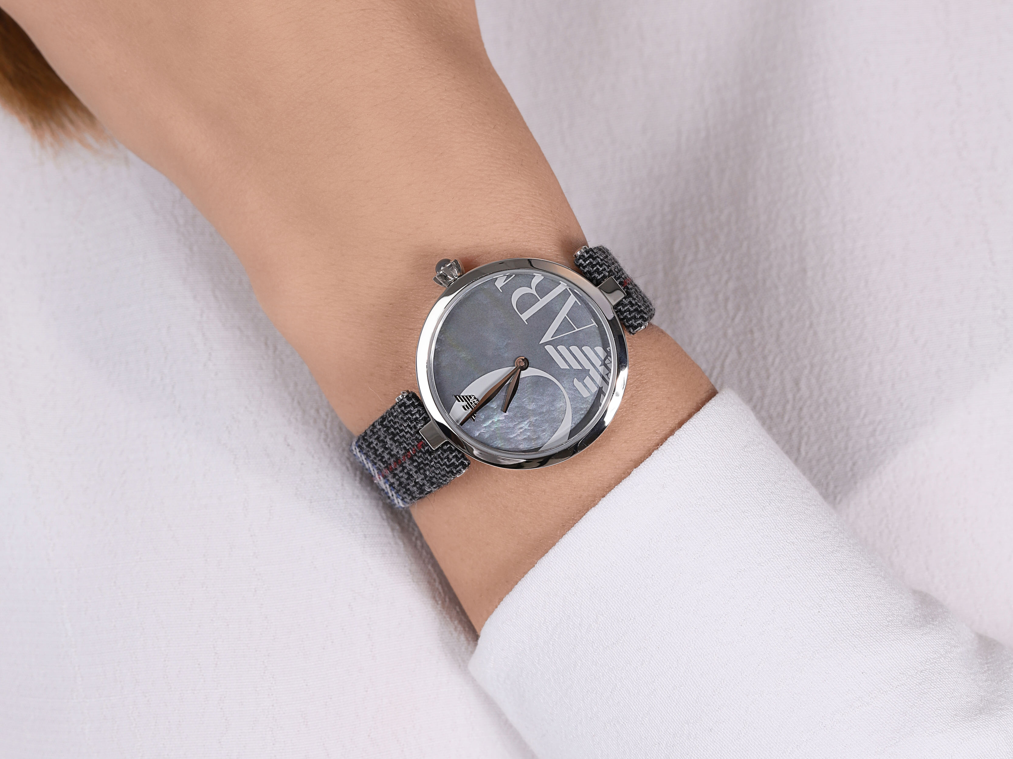 Emporio Armani AR11333 zegarek srebrny klasyczny Ladies pasek - miniatura 4