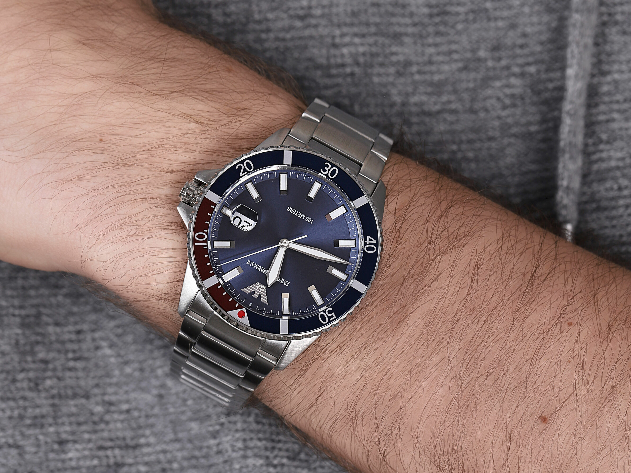 Emporio Armani AR11339 zegarek srebrny klasyczny Sports and Fashion bransoleta - miniatura 4