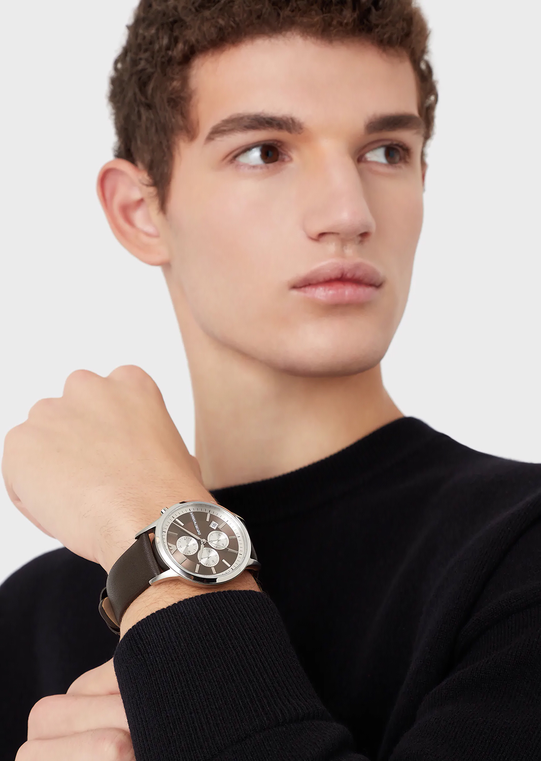 Emporio Armani AR11490 zegarek srebrny fashion-modowy Renato pasek - miniatura 5