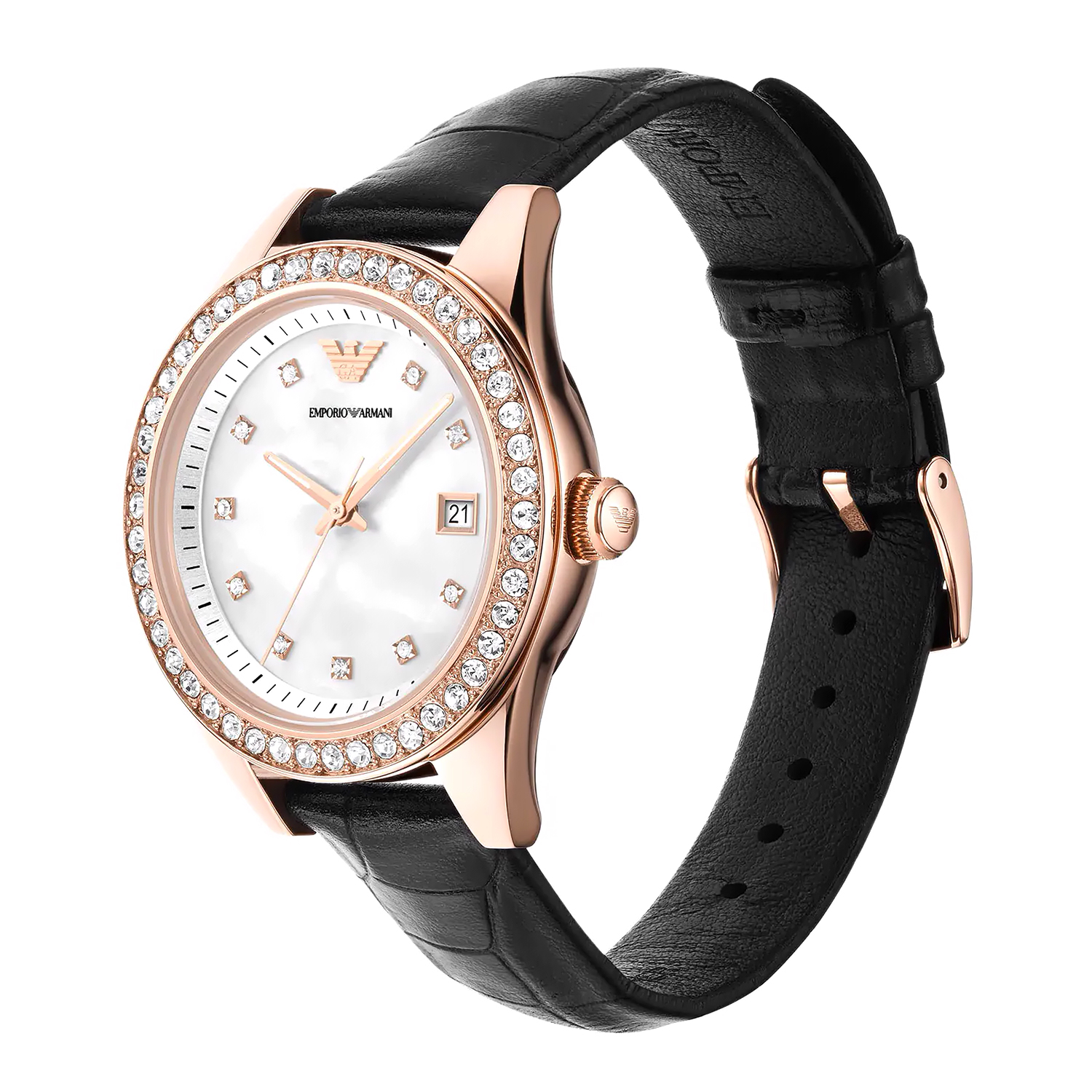 Emporio Armani AR11505 zegarek różowe złoto klasyczny Ladies pasek - miniatura 3