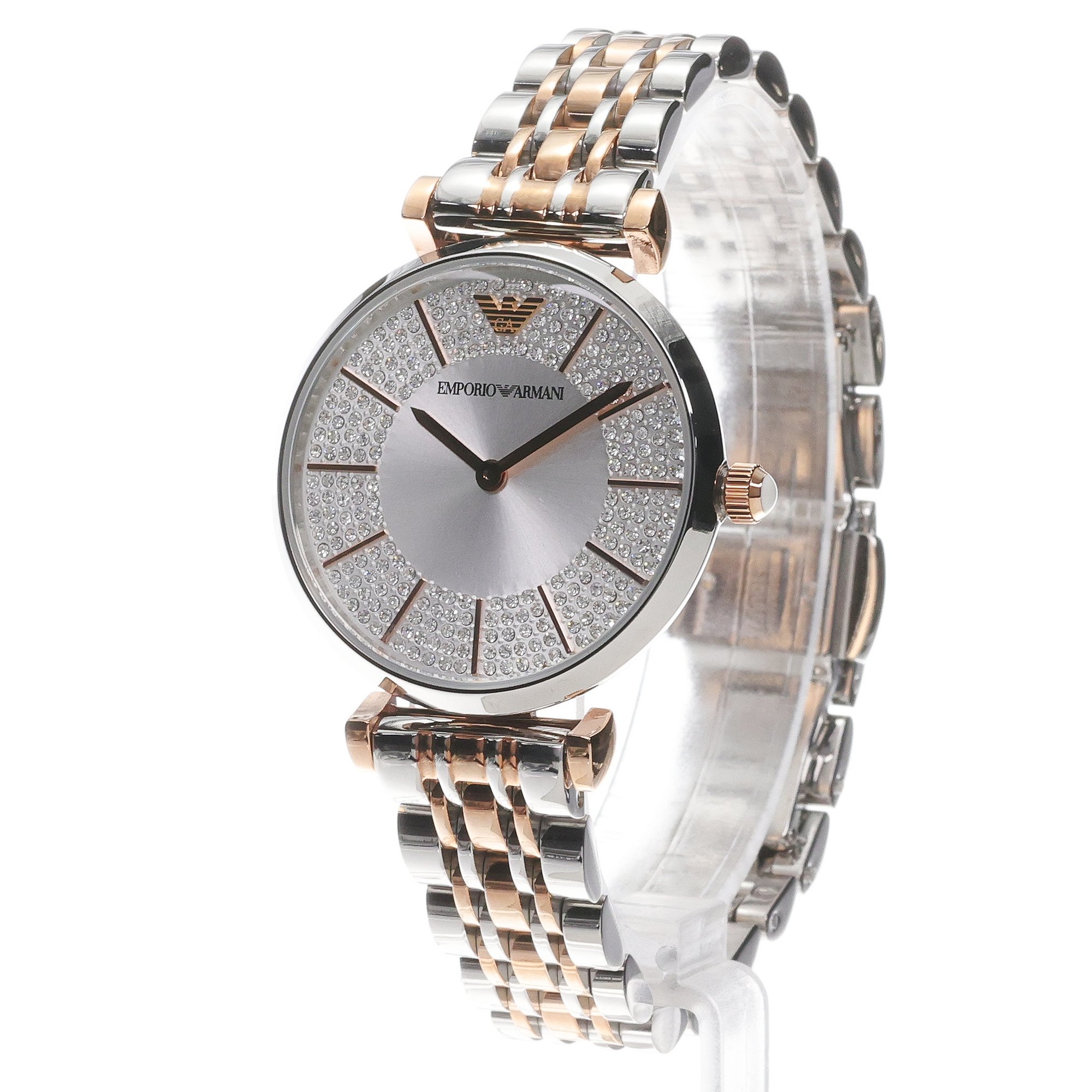 Emporio Armani AR11537 GIANNI T-BAR Gianni fashion-modowy zegarek srebrny