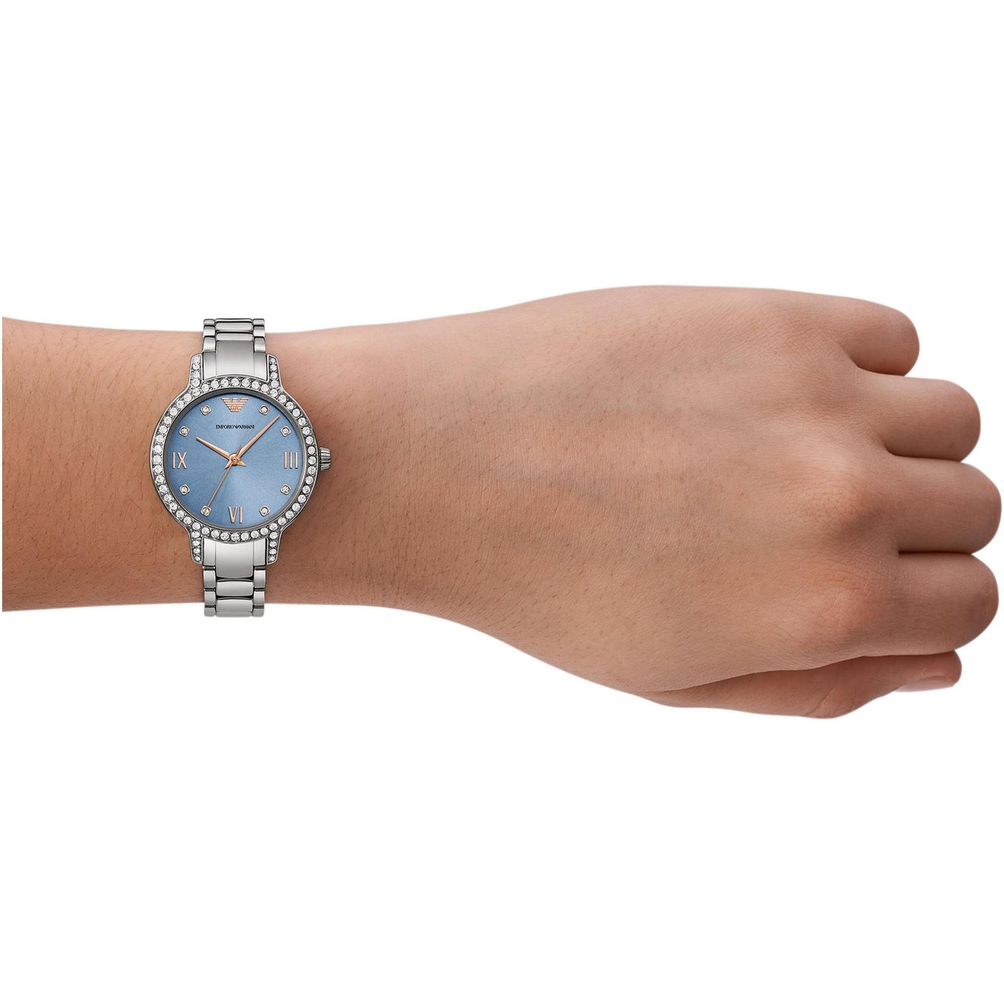 Emporio Armani AR11585 zegarek srebrny fashion-modowy Cleo bransoleta - miniatura 4