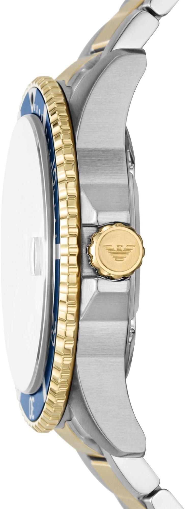 Emporio Armani AR11682 Three-Hand Date Two-Tone zegarek sportowy World Explorer - miniatura 2