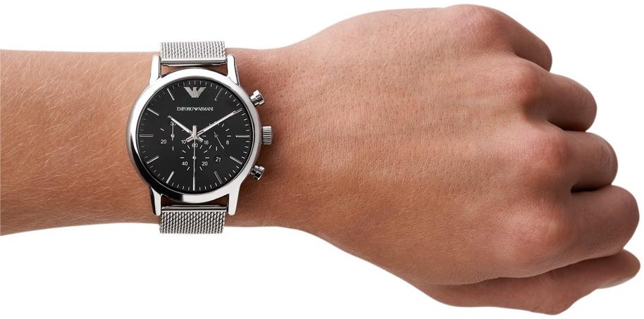 Emporio Armani AR1808 Classics klasyczny zegarek srebrny - miniatura 9