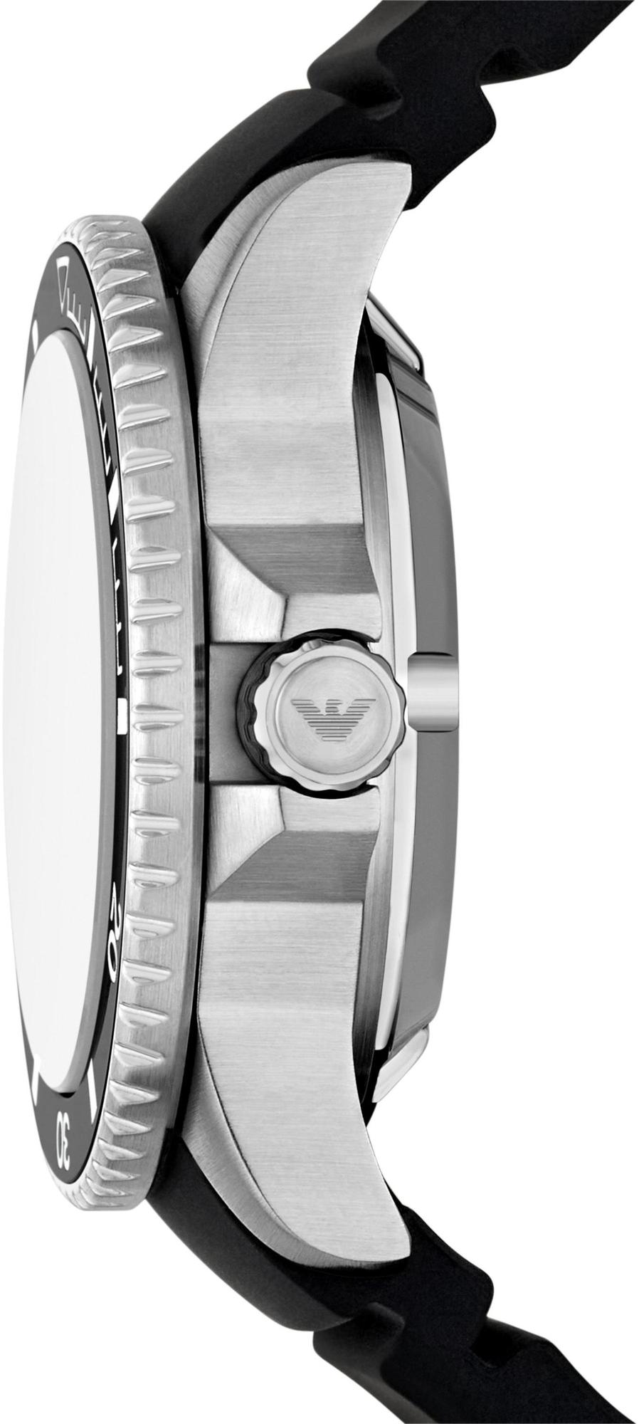 Emporio Armani AR60086 zegarek srebrny klasyczny Diver pasek - miniatura 2
