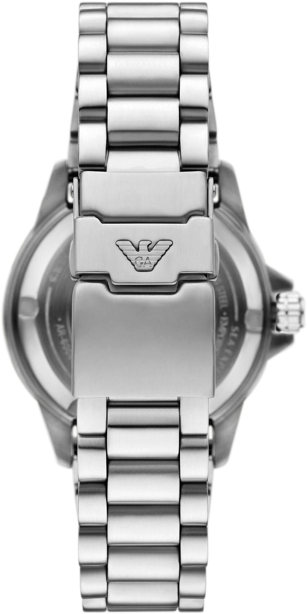 Emporio Armani AR60087 zegarek srebrny klasyczny Diver bransoleta - miniatura 3