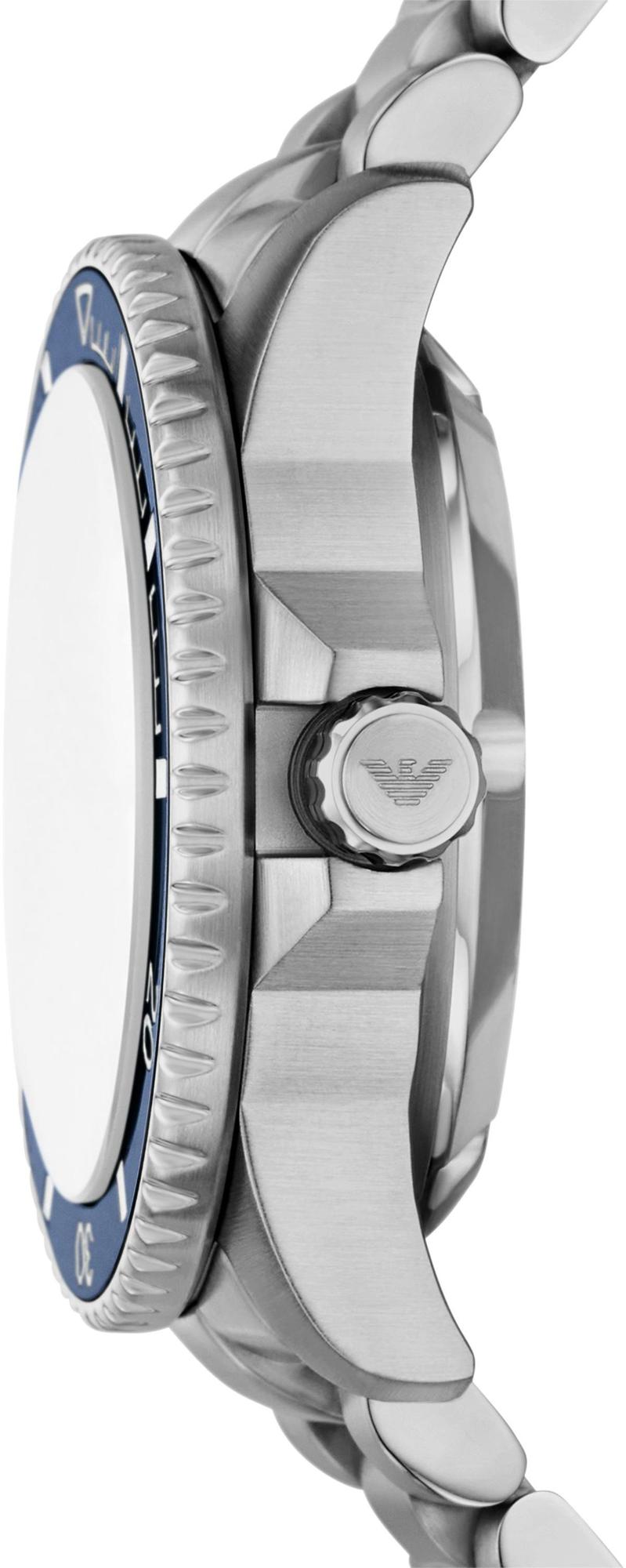 Emporio Armani AR60090 zegarek srebrny klasyczny Diver bransoleta - miniatura 2