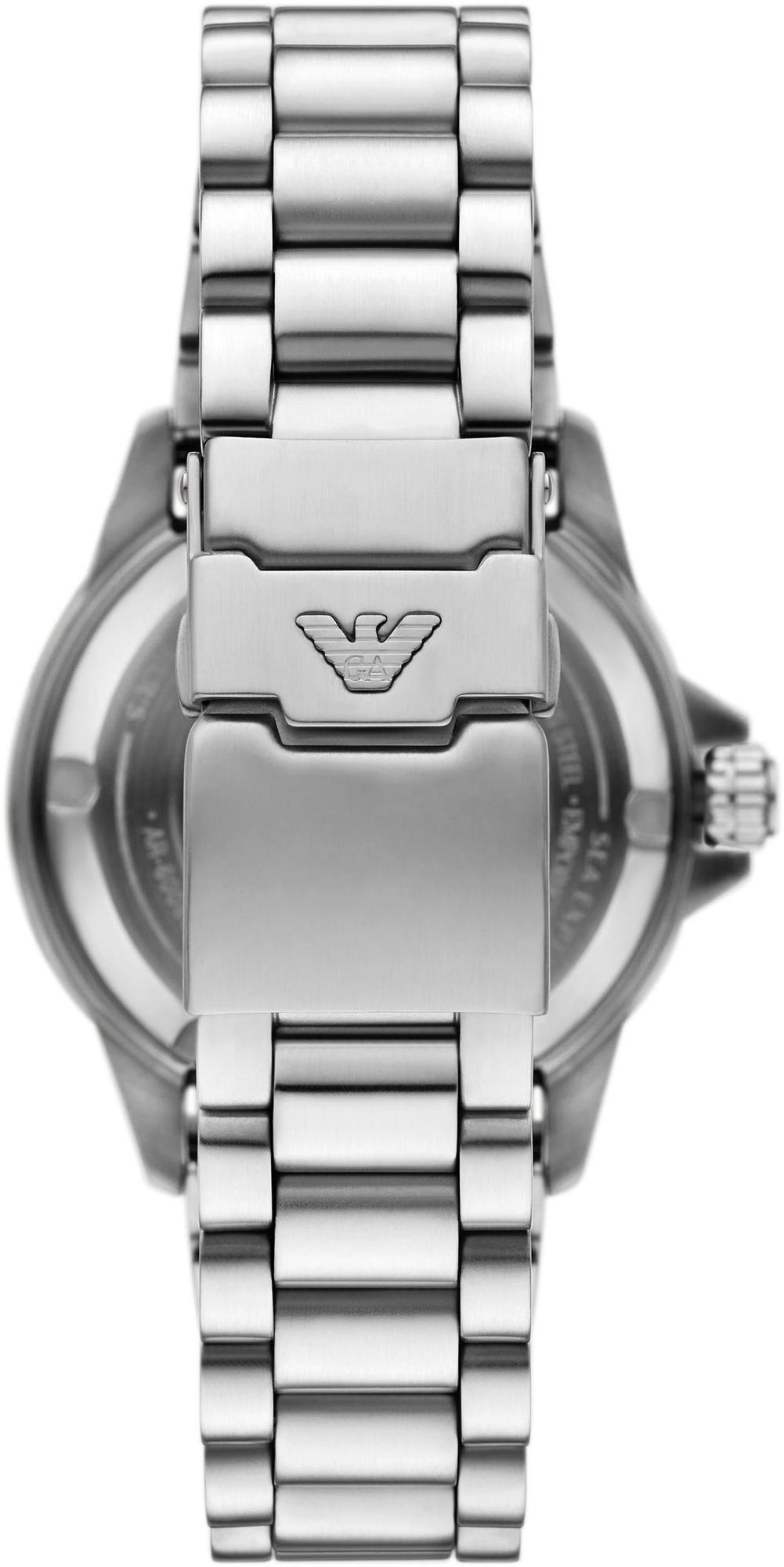 Emporio Armani AR60090 zegarek srebrny klasyczny Diver bransoleta - miniatura 3
