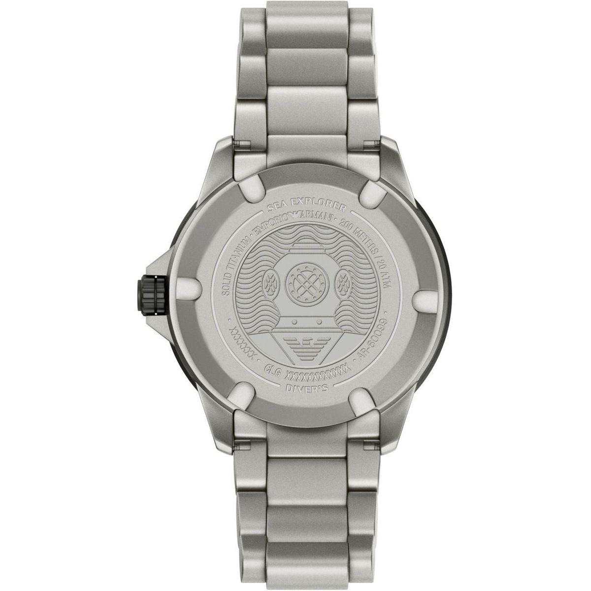 Emporio Armani AR60099 Sea Explorer Automatic Diver Titanium zegarek klasyczny Diver - miniatura 3