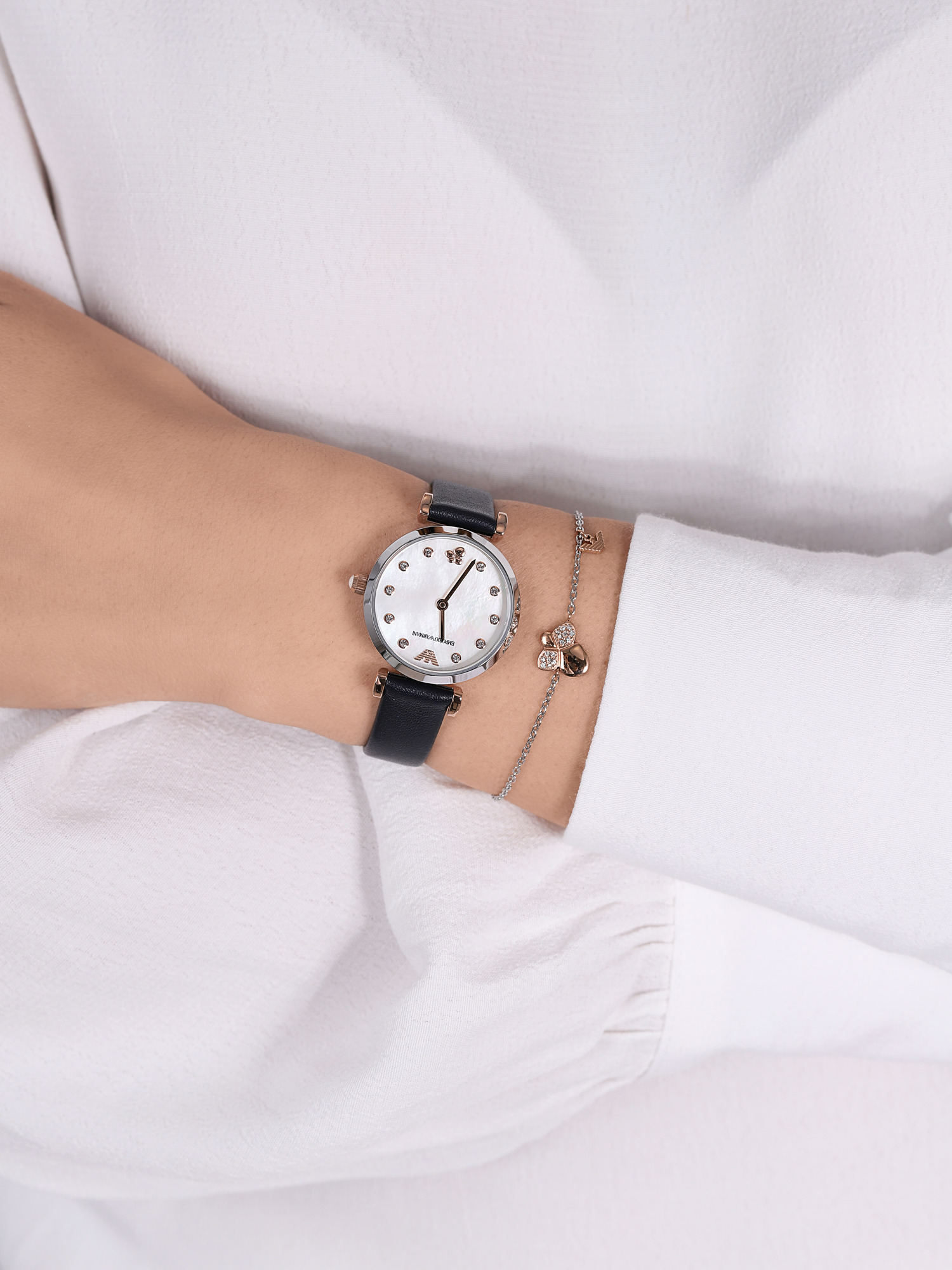 Emporio Armani AR80036 zegarek srebrny klasyczny Ladies pasek - miniatura 3