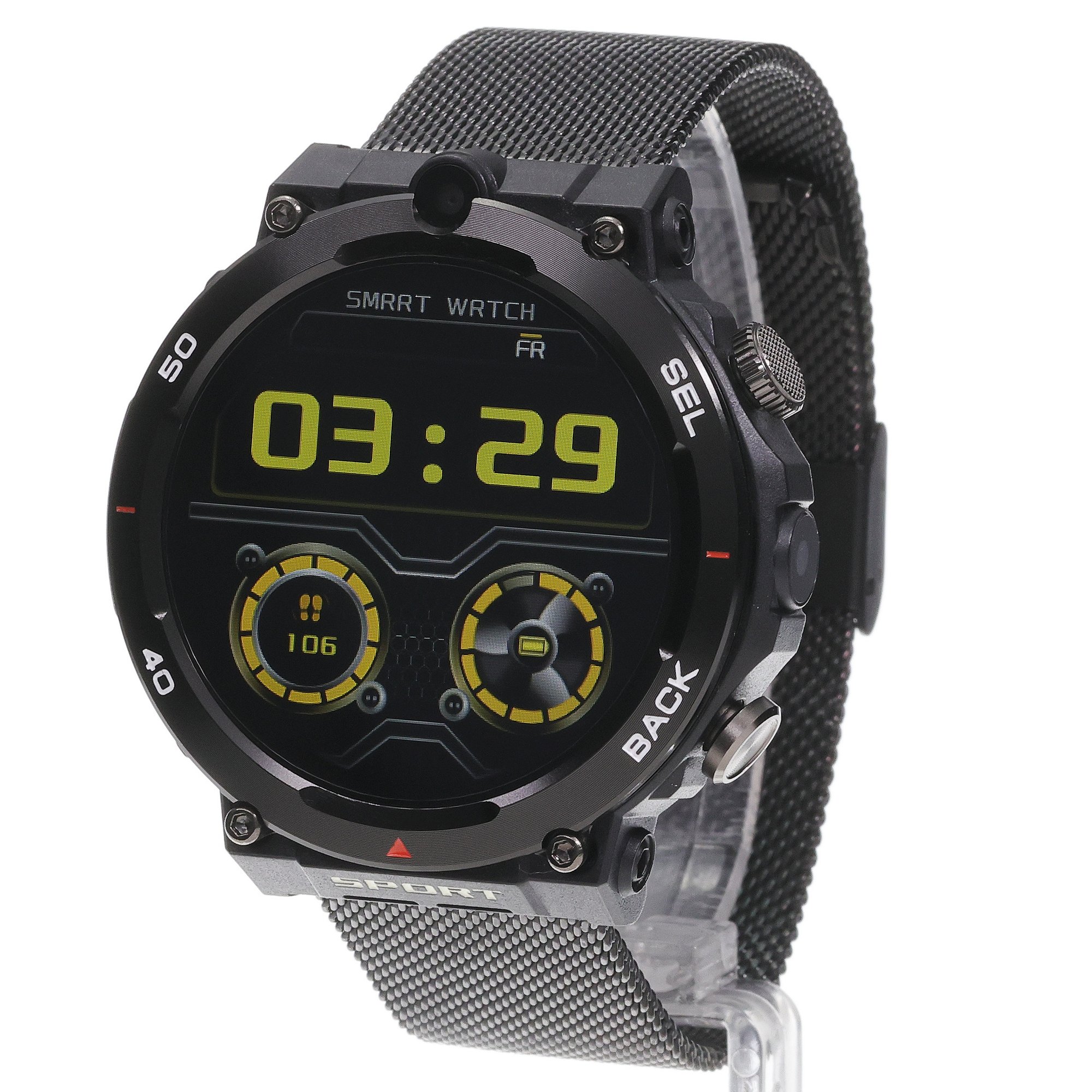 Enter AIW24144534-SET zegarek czarny wojskowy AiWatch bransoleta