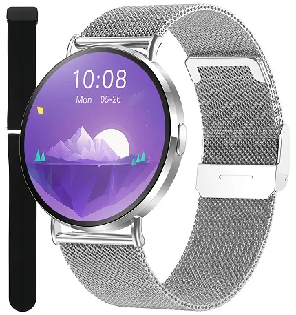 Enter SAT061111411254-SET Aurora Aurora Srebrny zestaw z Czarnym Paskiem - zdjęcie 1