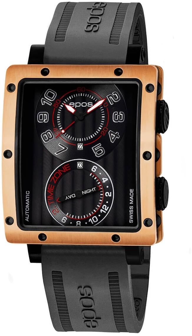 Epos Sportive Rectangular GMT Automatic 3416.122.50.35.55