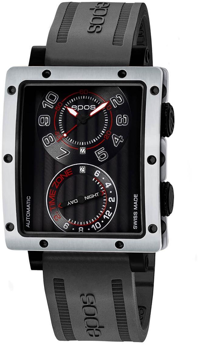 Epos Sportive Rectangular GMT Automatic 3416.122.60.35.55