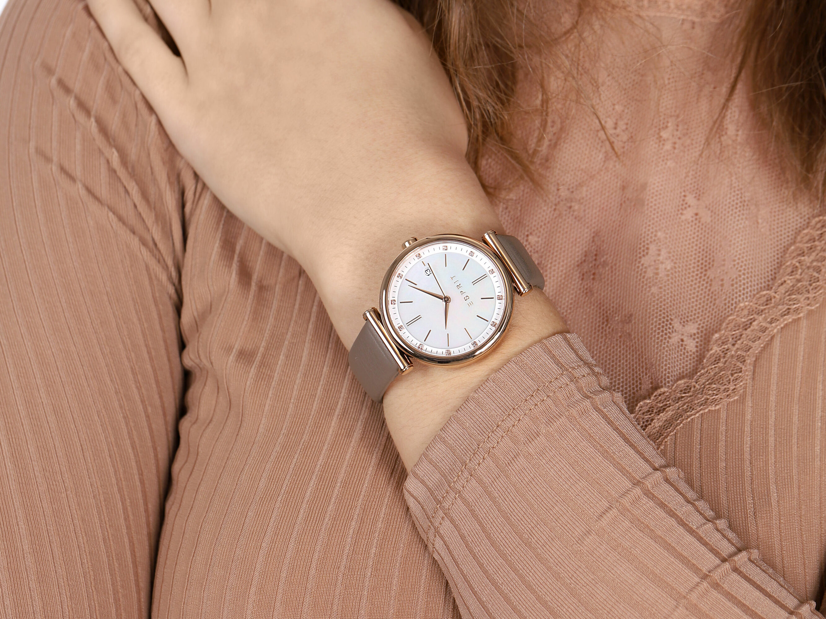 Esprit ES108542001 zegarek różowe złoto klasyczny Damskie pasek - miniatura 4