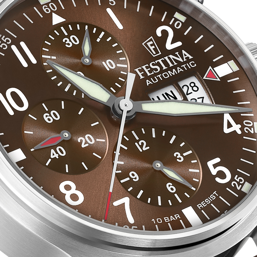 F20150-3 zegarek srebrny sportowy Automatic pasek - miniatura 5