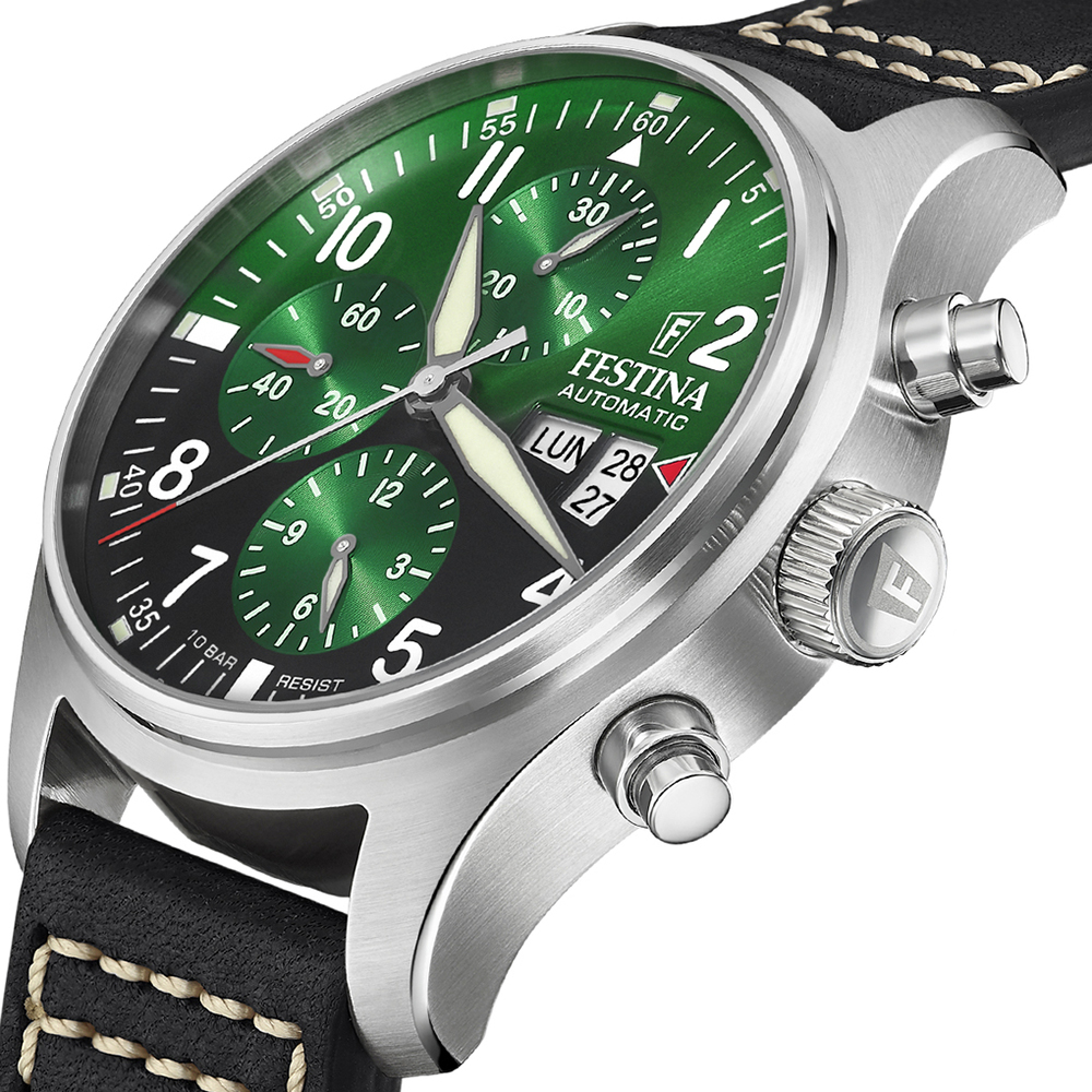 F20150-4 zegarek srebrny sportowy Automatic pasek - miniatura 4