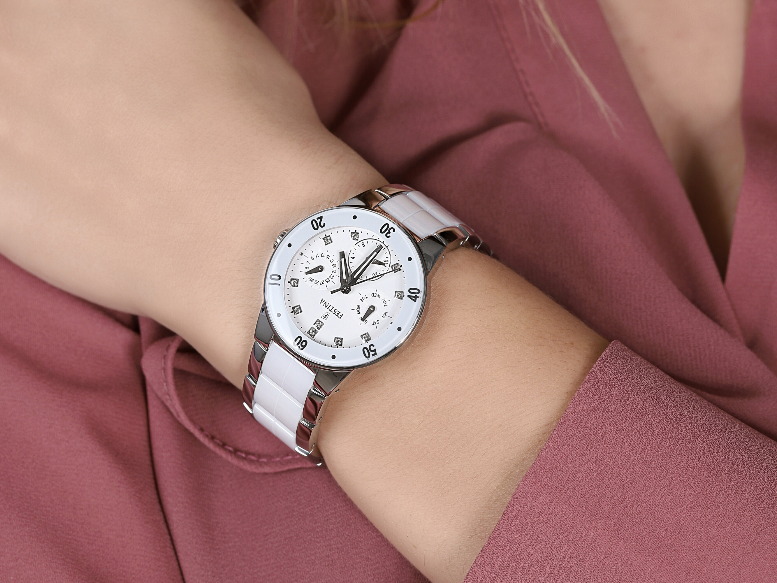 Festina F16530-3 damski zegarek Ceramic bransoleta - miniatura 4