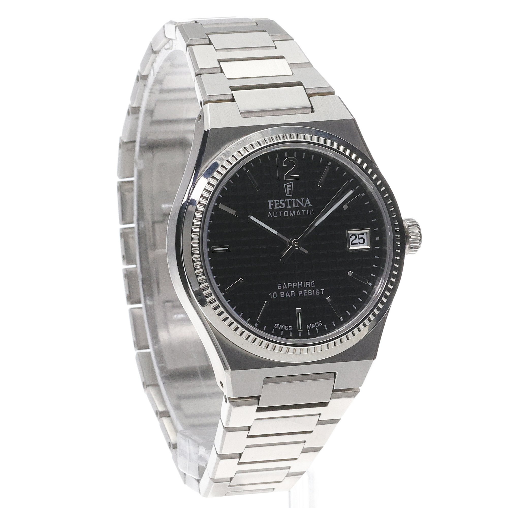 Festina F20029-6 zegarek srebrny elegancki Swiss Made bransoleta - miniatura 3