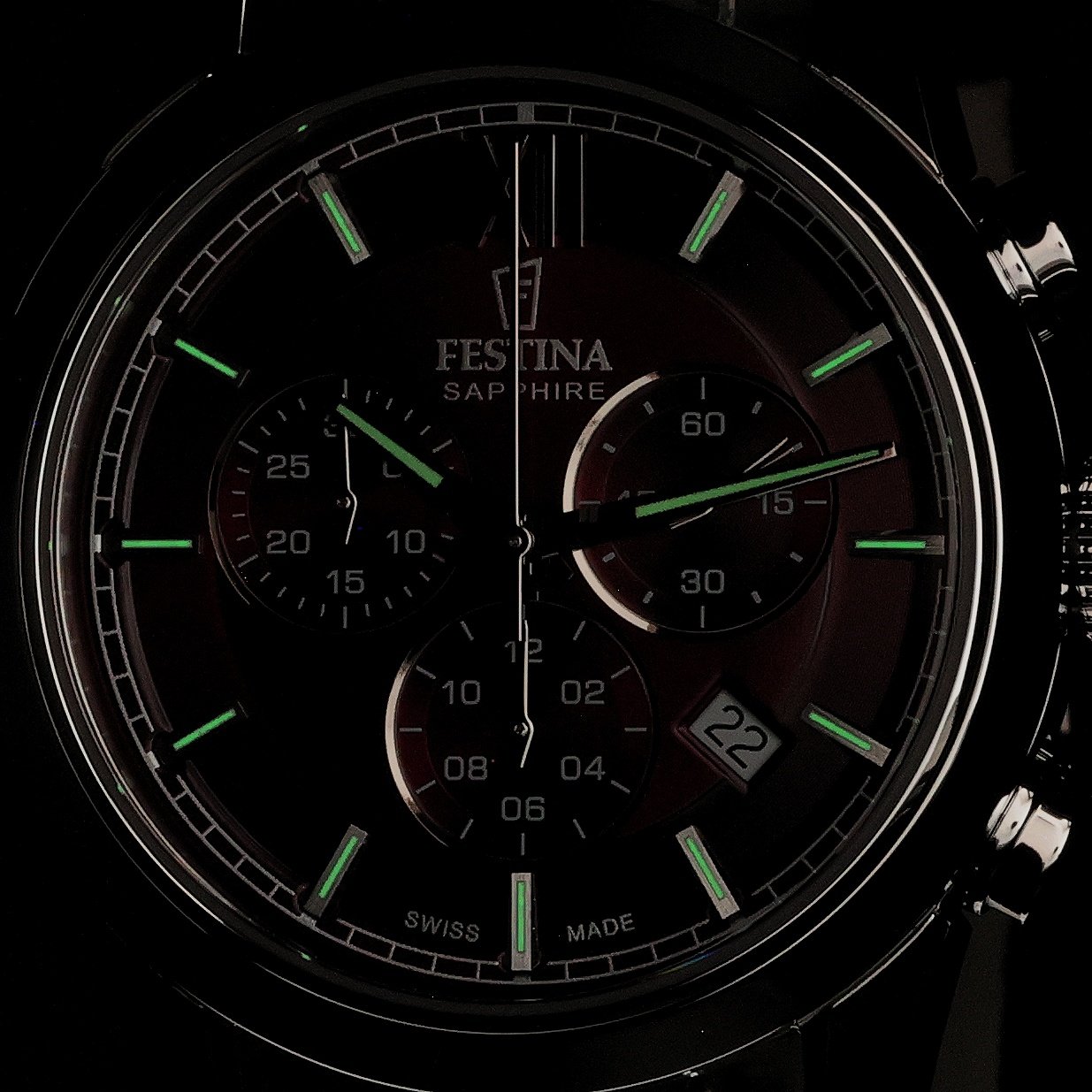Festina F20041-5 zegarek srebrny klasyczny Sport pasek - miniatura 5